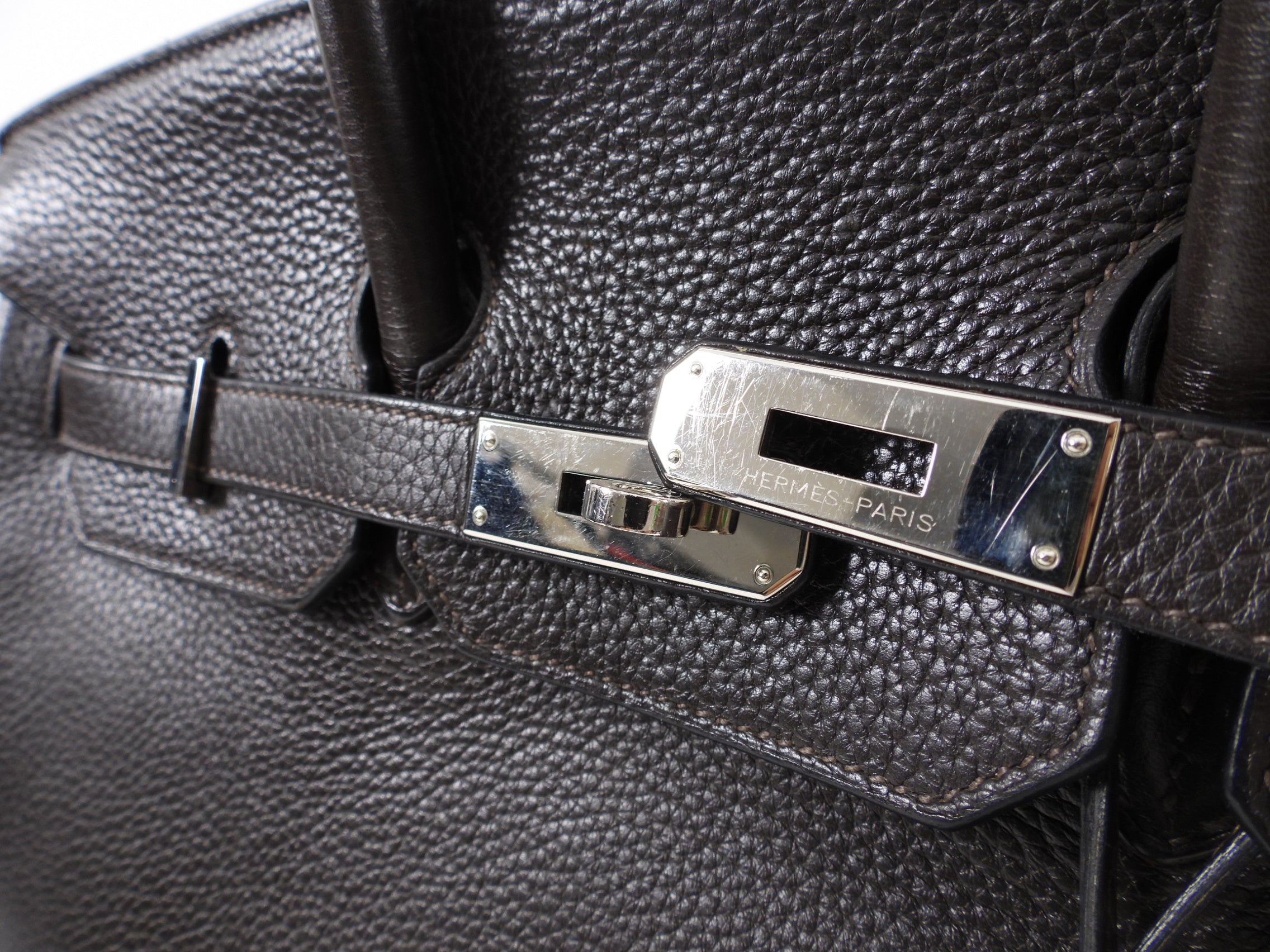 Hermes Birkin 35 Ebene Clemence PHW Bag