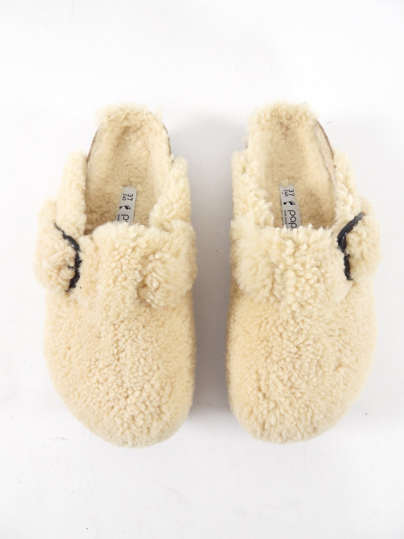 Birkinstock Papillio Shearling Big Buckle Slide Beige - 37