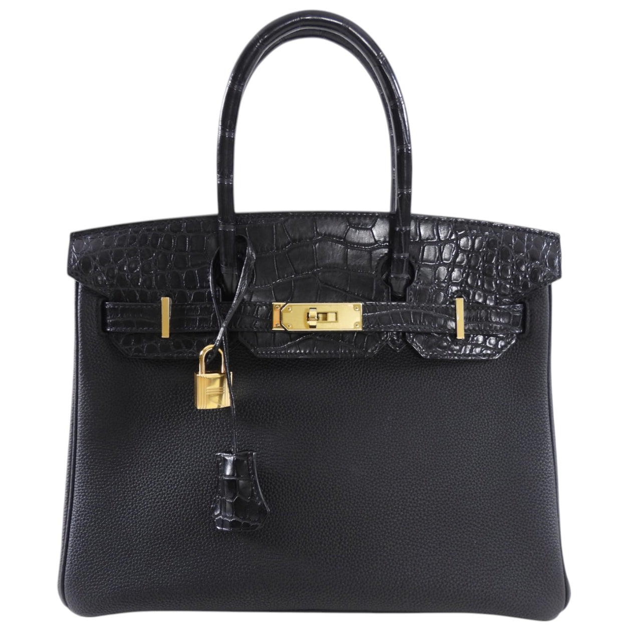 Hermes 2019 Black Noir Birkin 30cm Touch Alligator Togo Bag