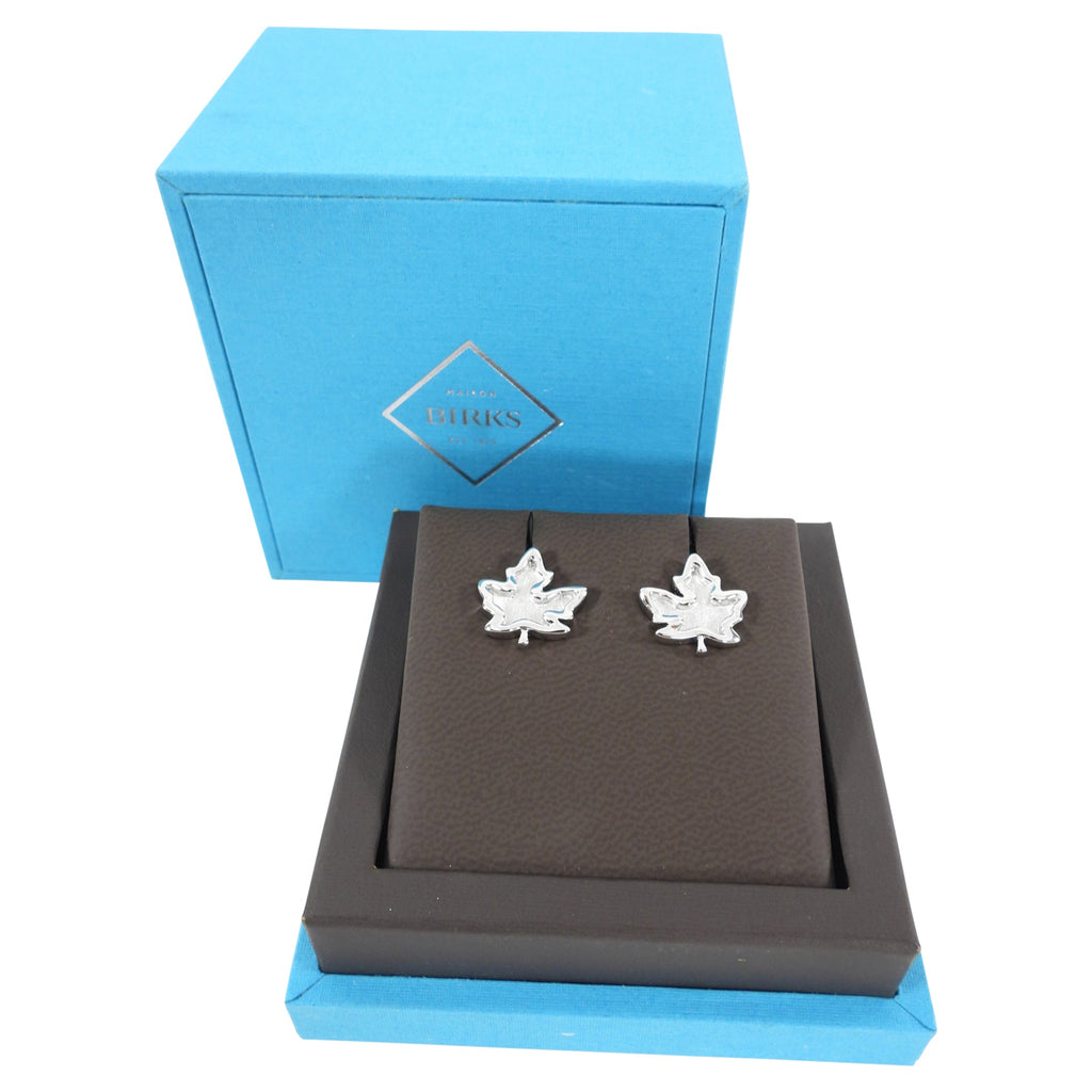 Birks Sterling Silver Maple Leaf Cufflinks
