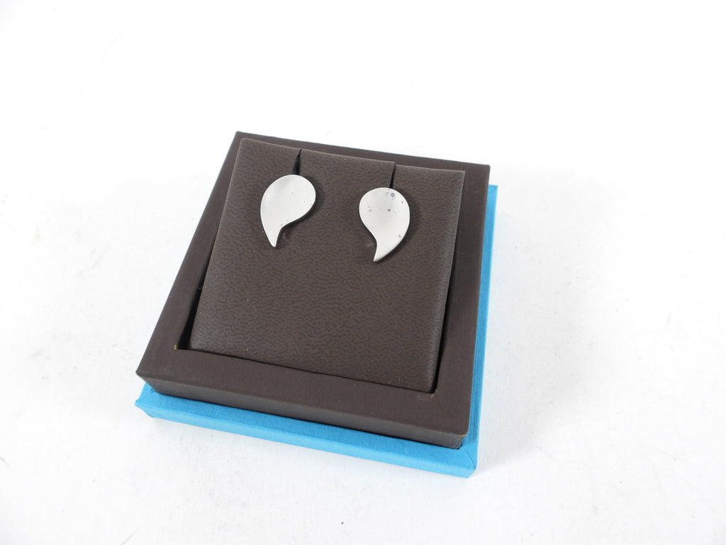 Birks Sterling Silver Brushed Tear Drop Cufflinks