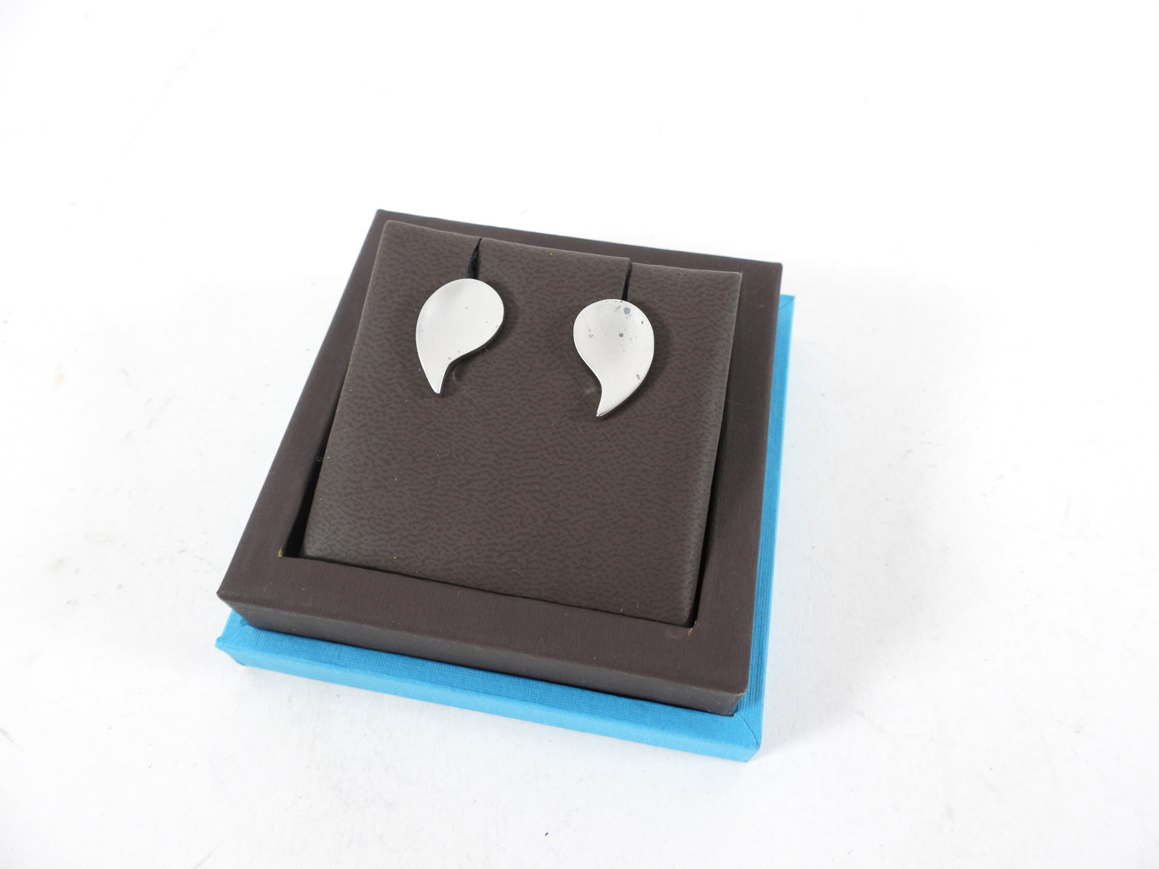 Birks Sterling Silver Brushed Tear Drop Cufflinks