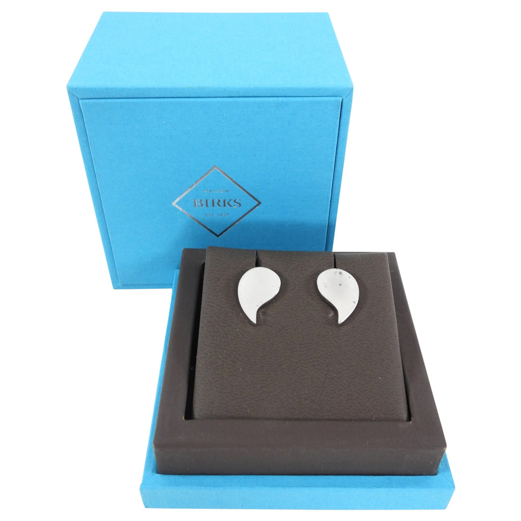 Birks Sterling Silver Brushed Tear Drop Cufflinks