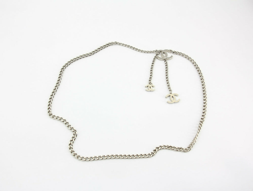 Chanel Vintage 05V Metal White Three CC Waist Chain