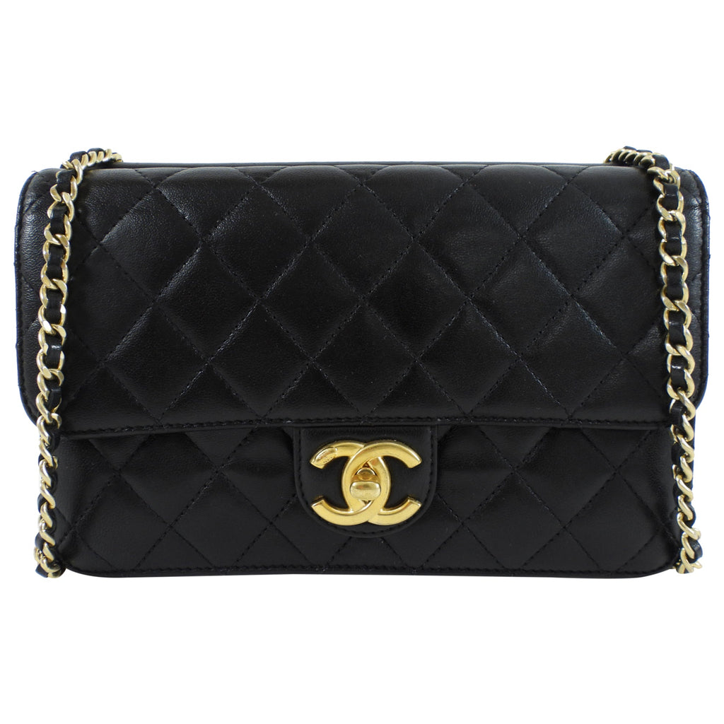 Chanel Small Black Quilted Leather Crossing Times Crossbody Bag