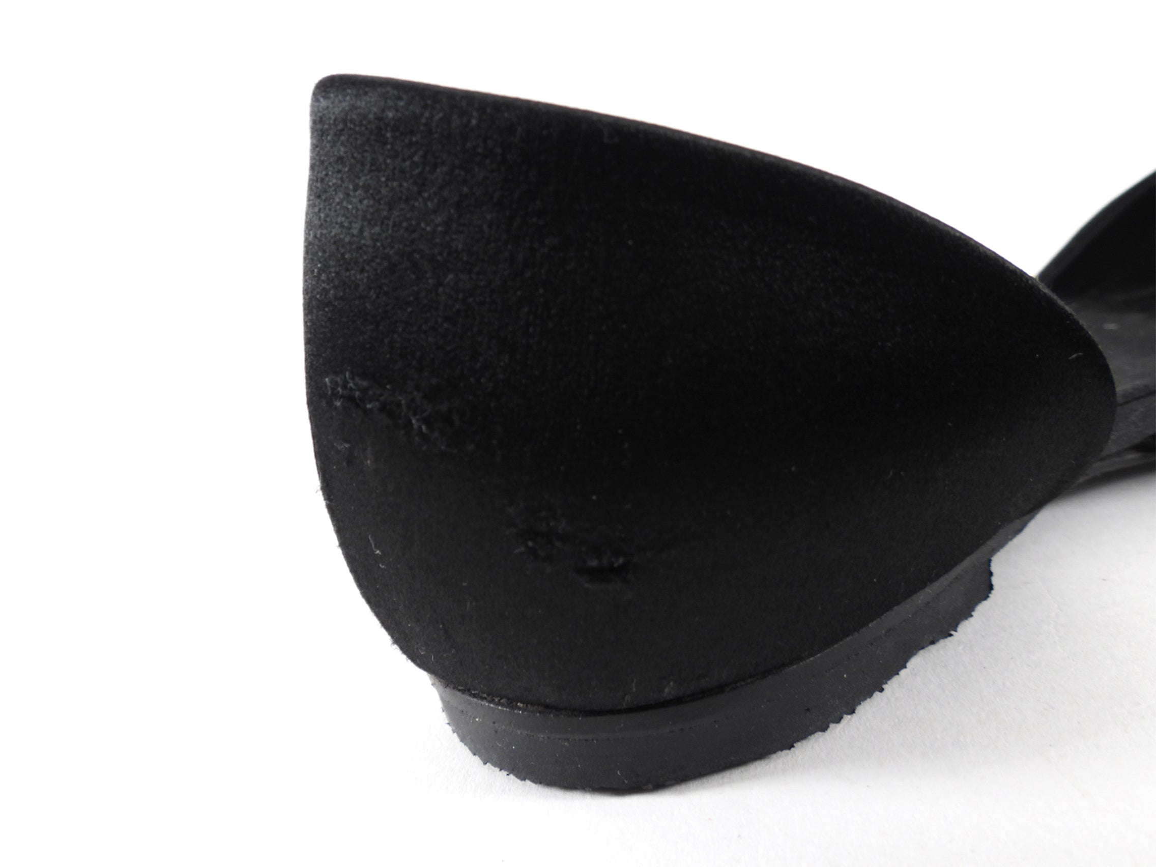Roger Vivier Black Satin Chips Strass Flat Shoes - 36 / 36.5