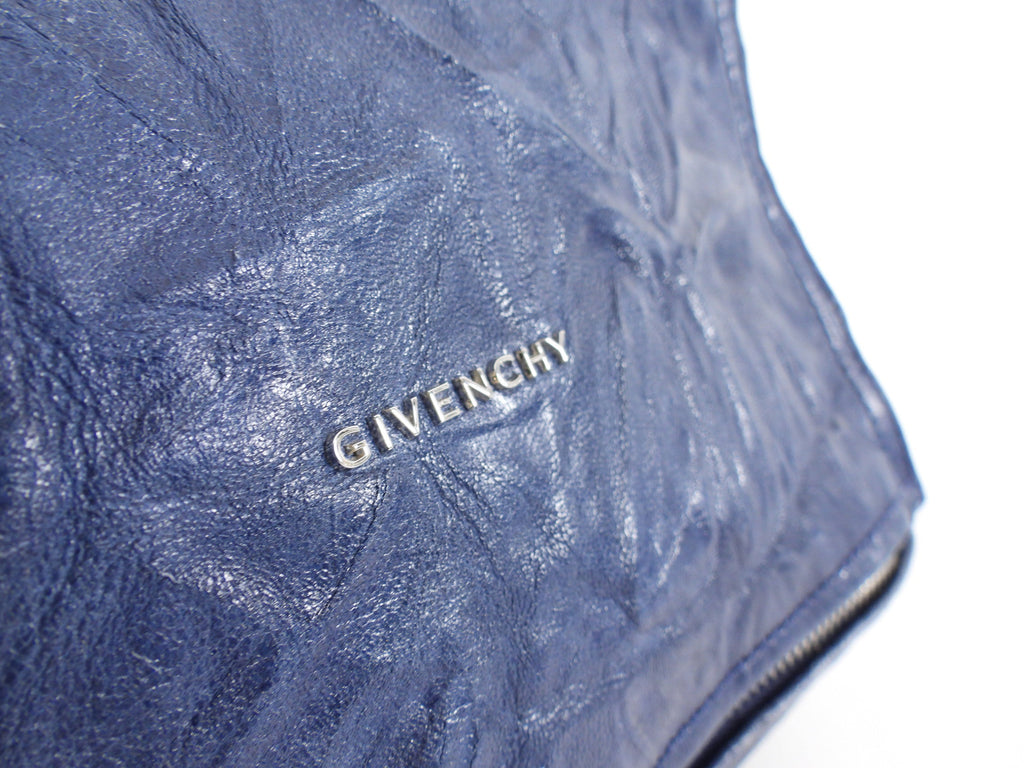 Givenchy Navy Blue Aged Pepe Leather Pandora Bag