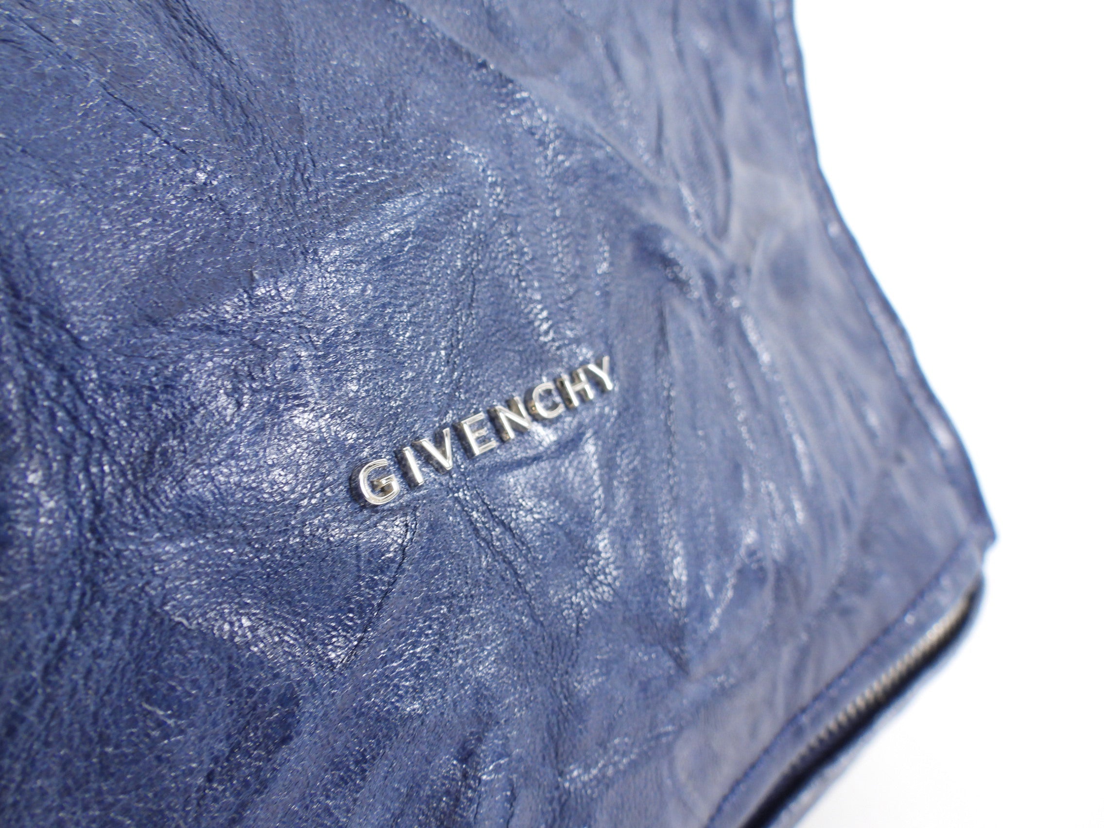 Givenchy Navy Blue Aged Pepe Leather Pandora Bag