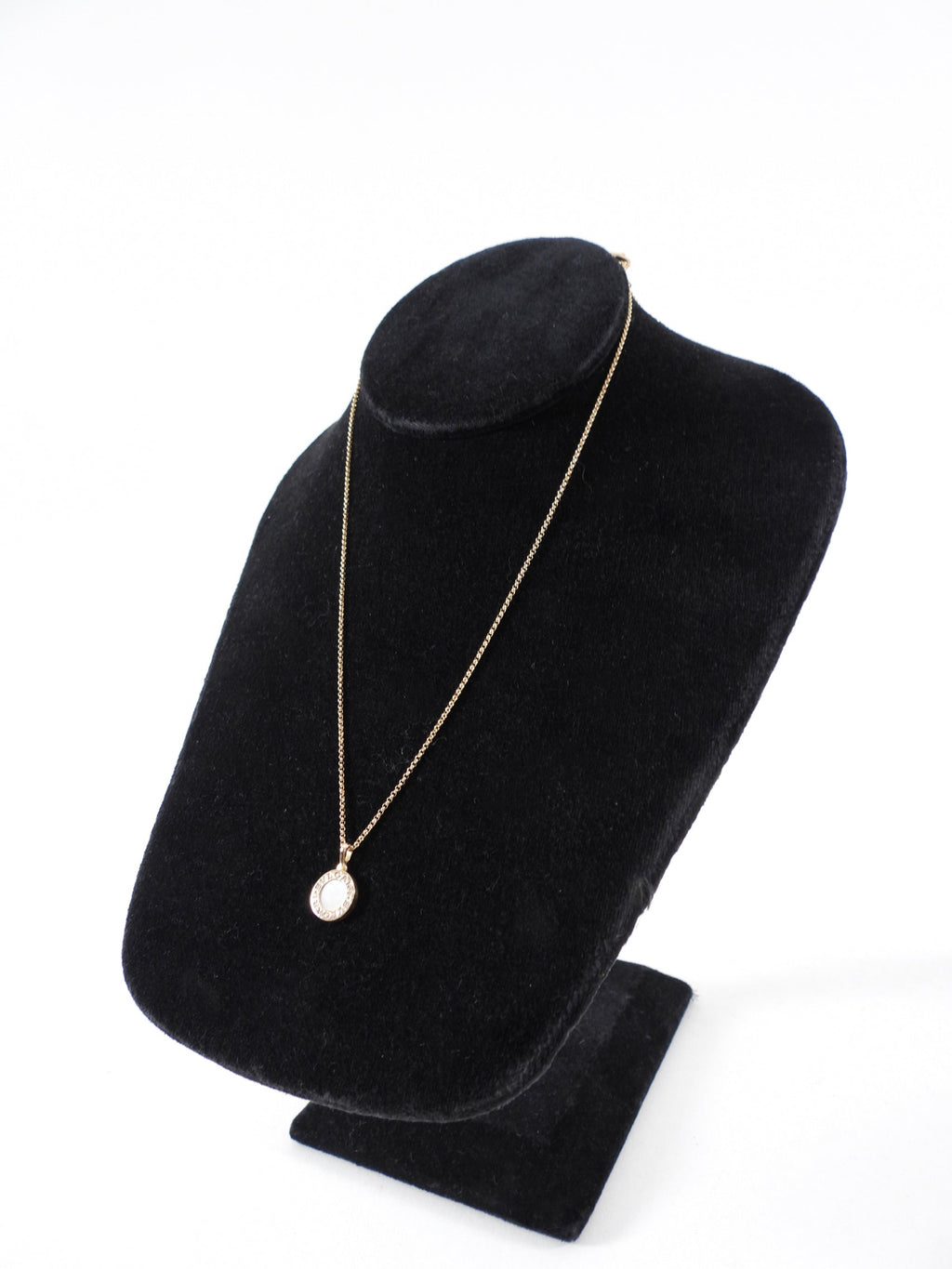 Bvlgari Bvlgari Mini 18k Rose Gold Mother Of Pearl Pendant Necklace