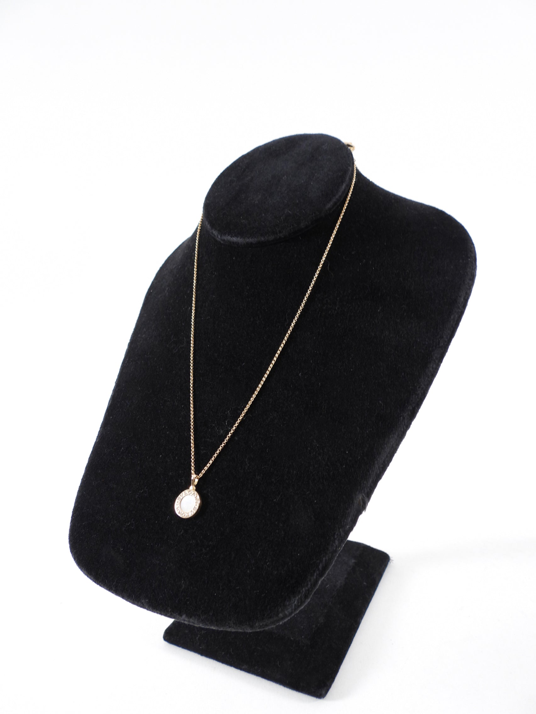Bvlgari Bvlgari Mini 18k Rose Gold Mother Of Pearl Pendant Necklace