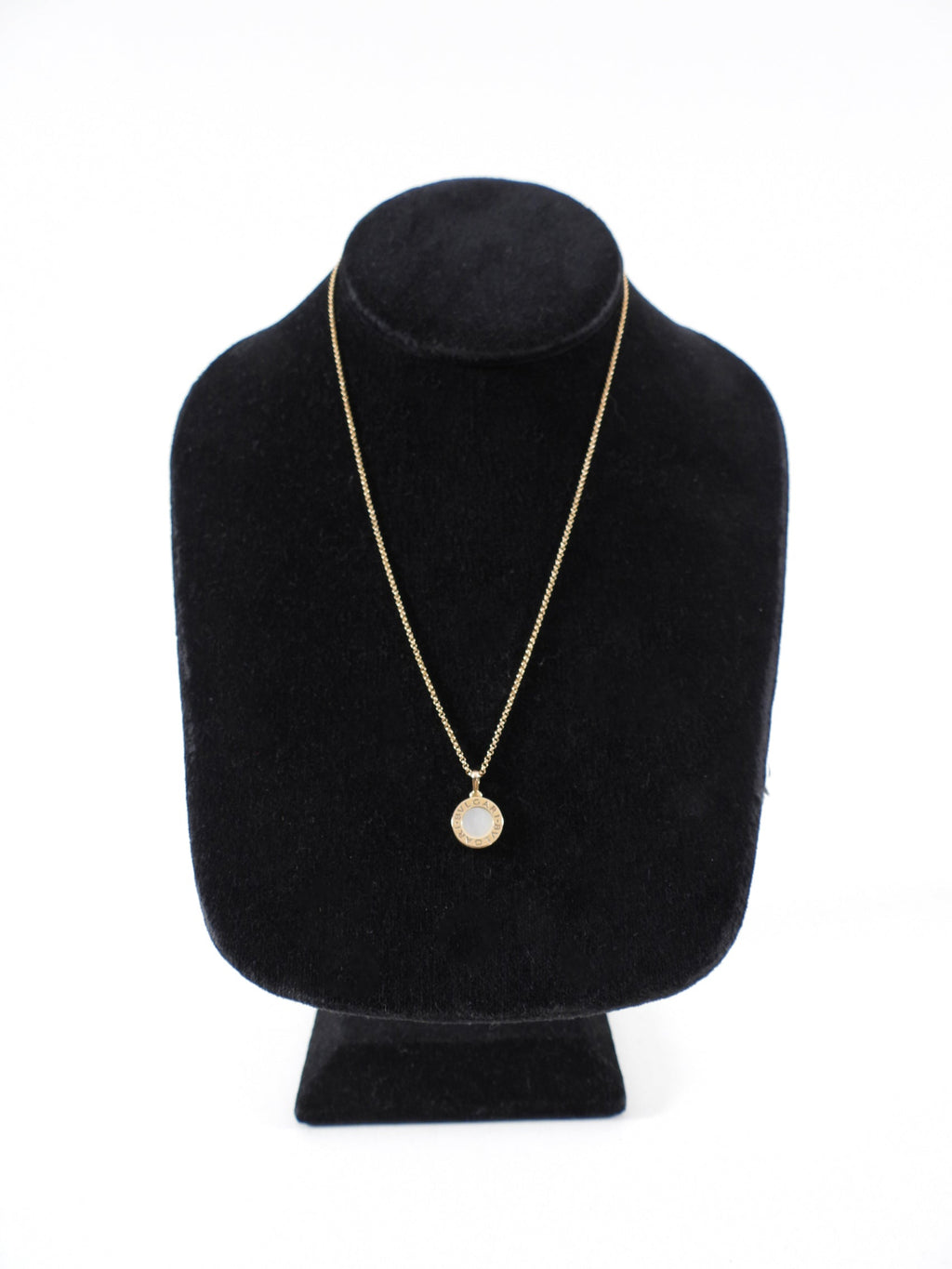 Bvlgari Bvlgari Mini 18k Rose Gold Mother Of Pearl Pendant Necklace