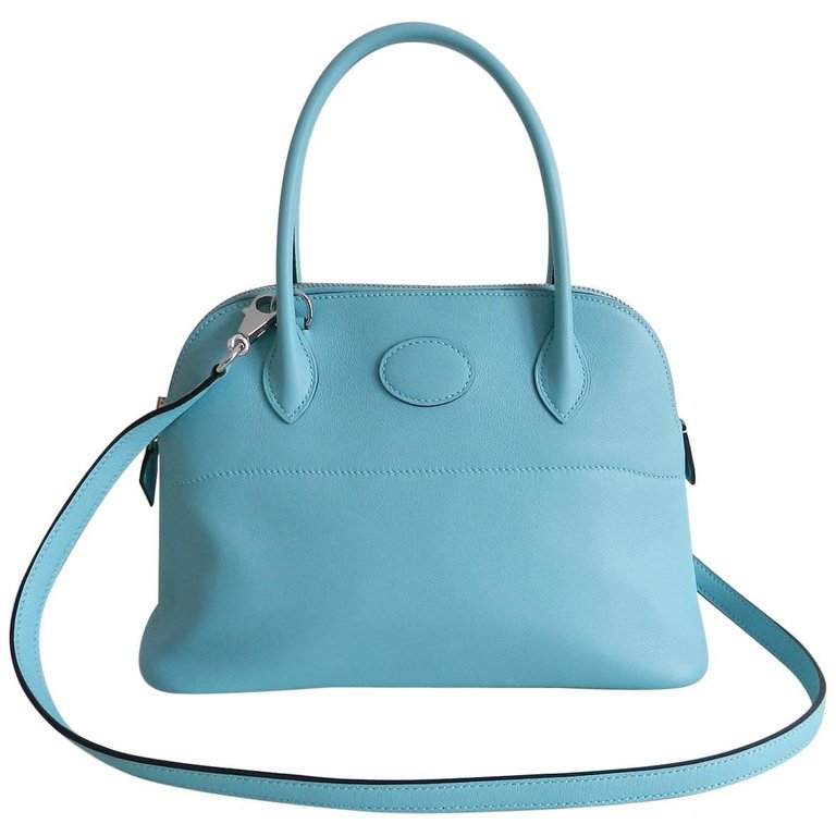 Hermes bolide 27cm in bleu blue atoll veau sombrero 2016