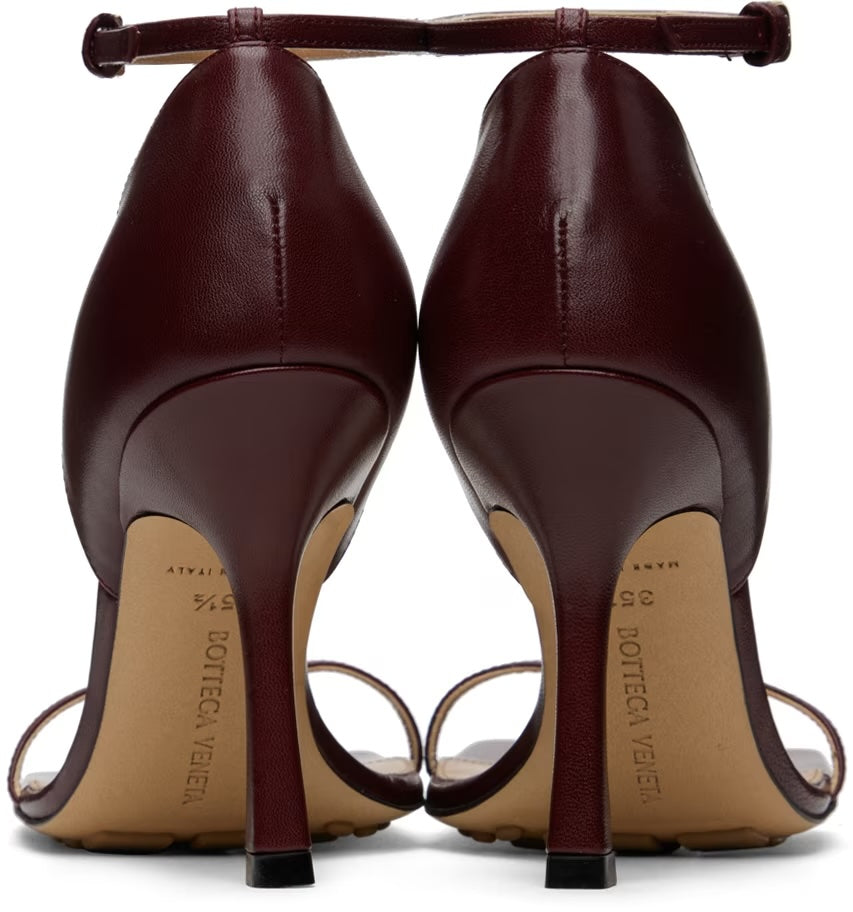BOTTEGA VENETA STRETCH NAPPA LEATHER SANDALS IN MERLOT