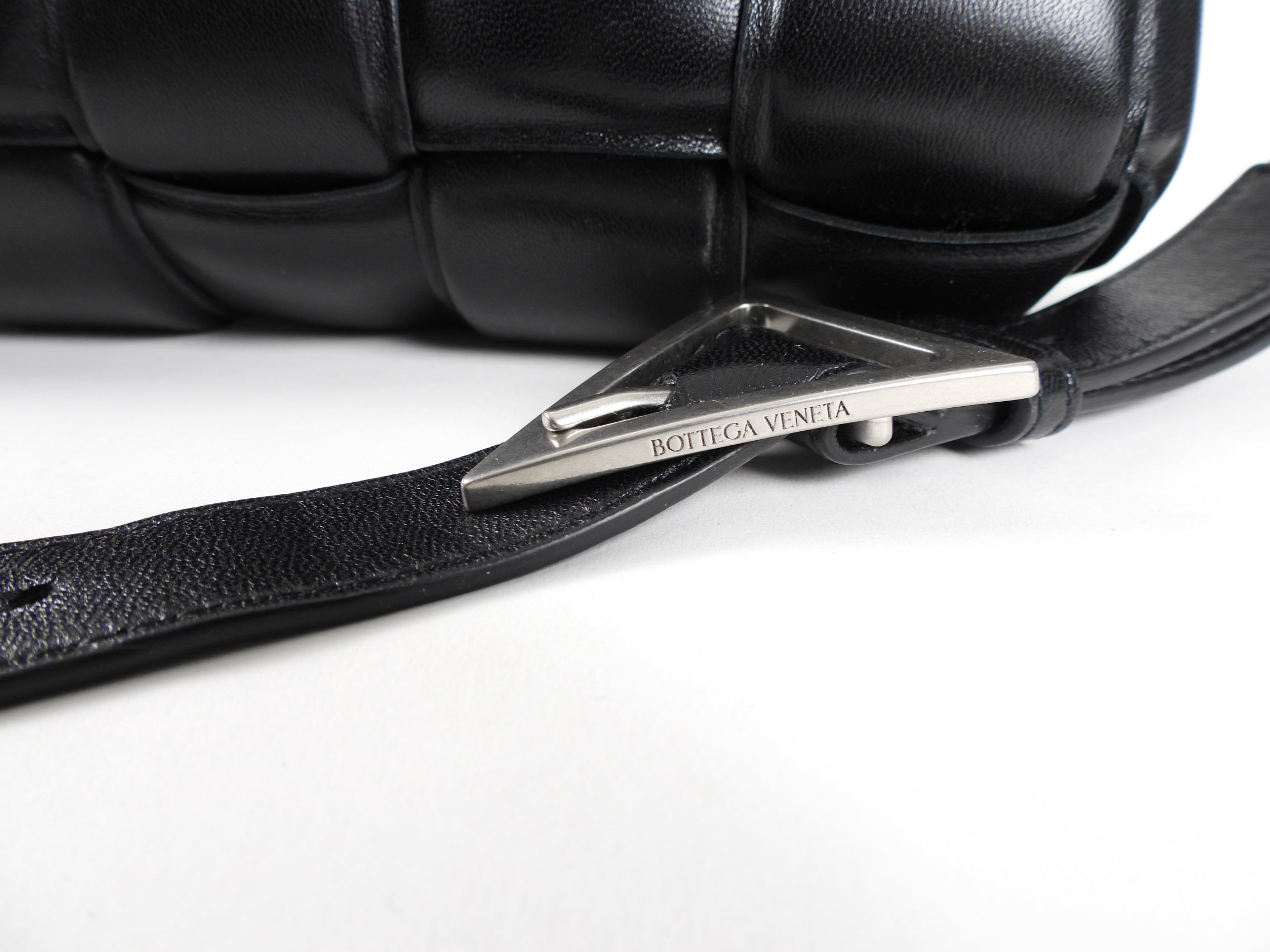 Bottega Veneta Black Padded Casette Crossbody Bag