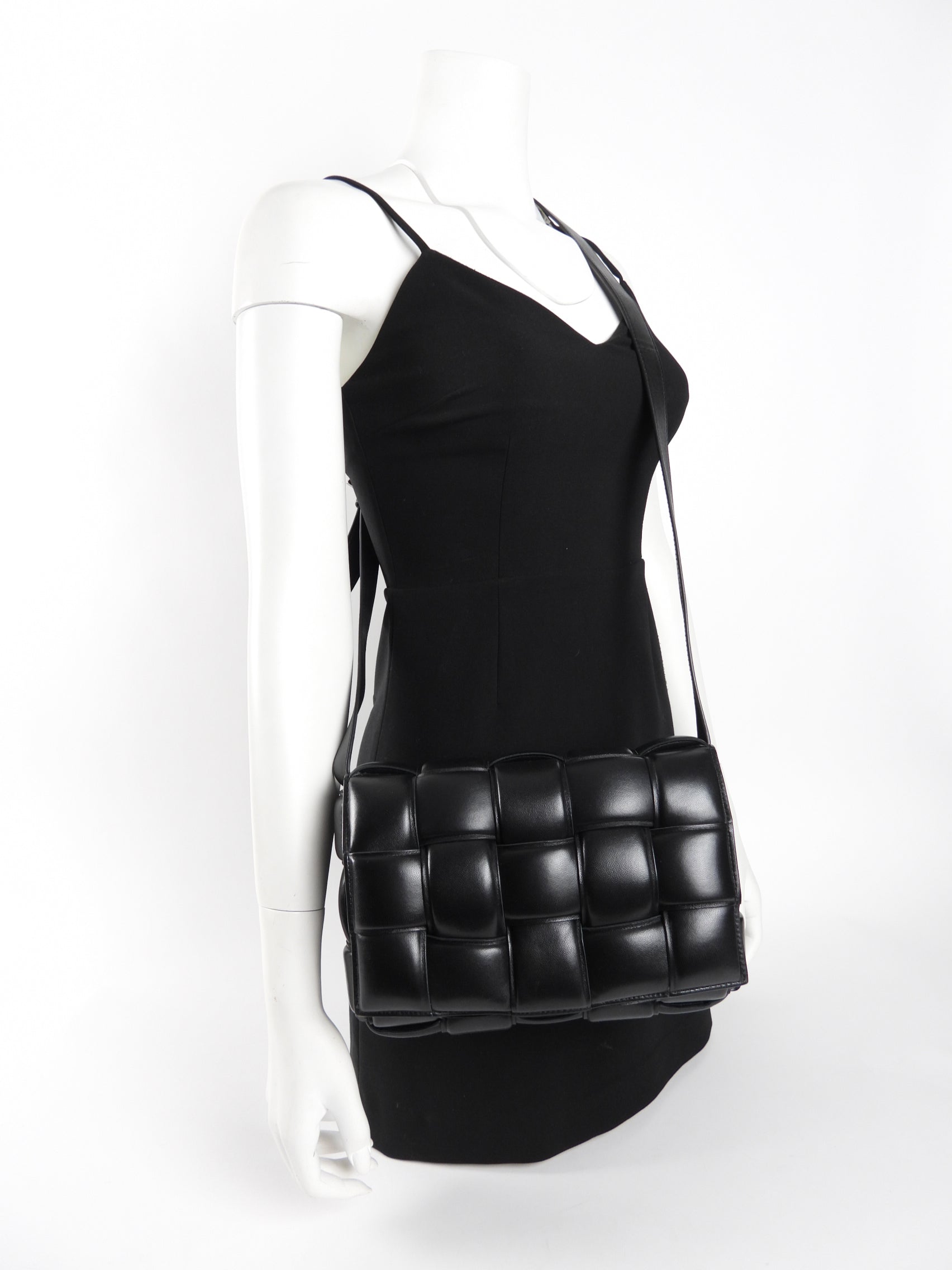Bottega Veneta Black Padded Casette Crossbody Bag