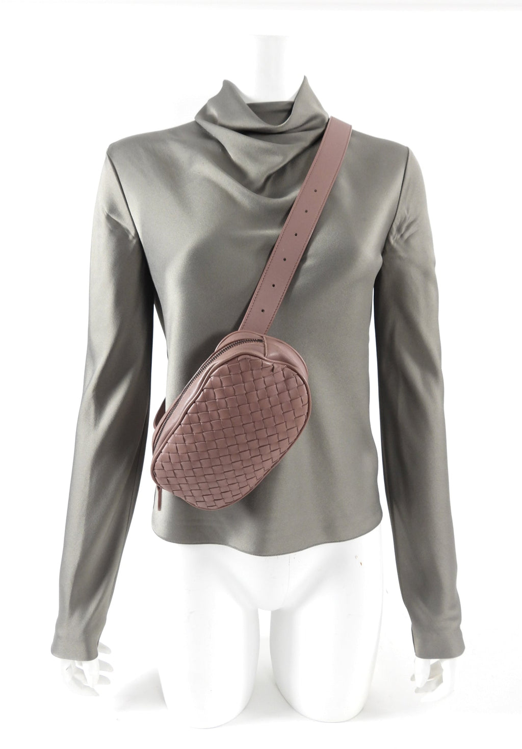 Bottega Veneta Mauve Intrecciato Leather Belt Bag