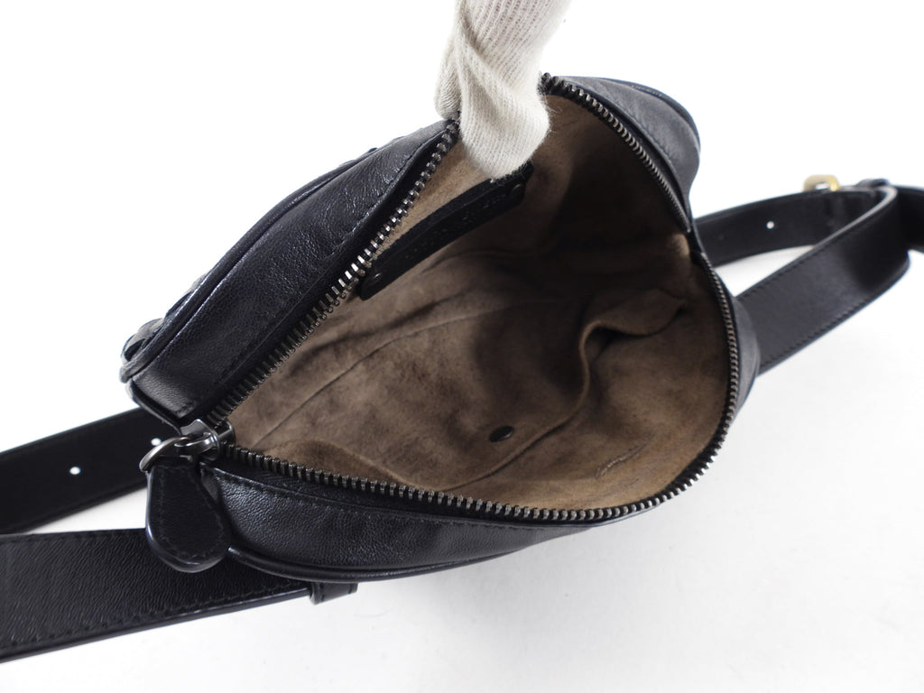Bottega Veneta Intrecciato Leather Black Belt Bag