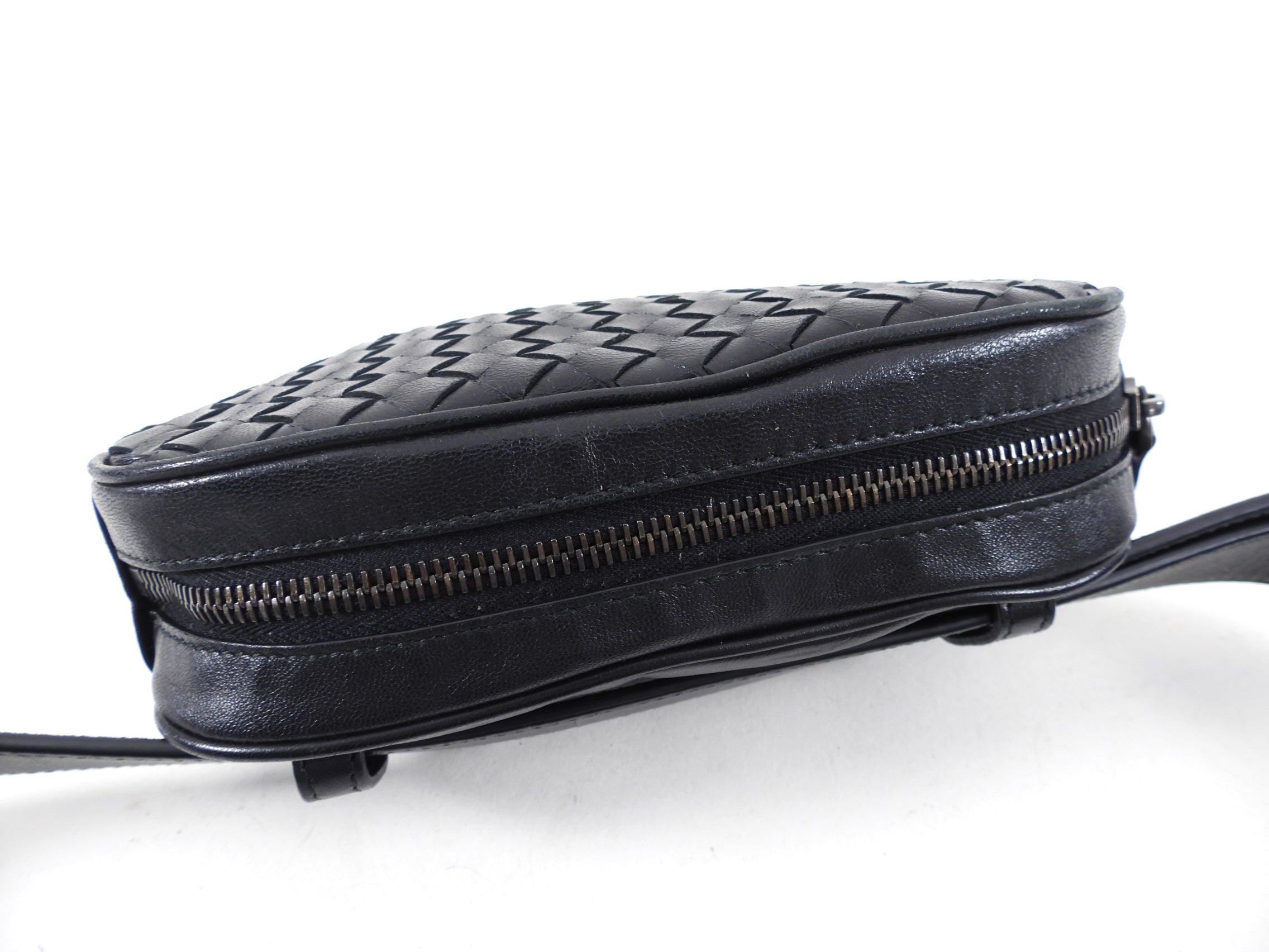 Bottega Veneta Intrecciato Leather Black Belt Bag