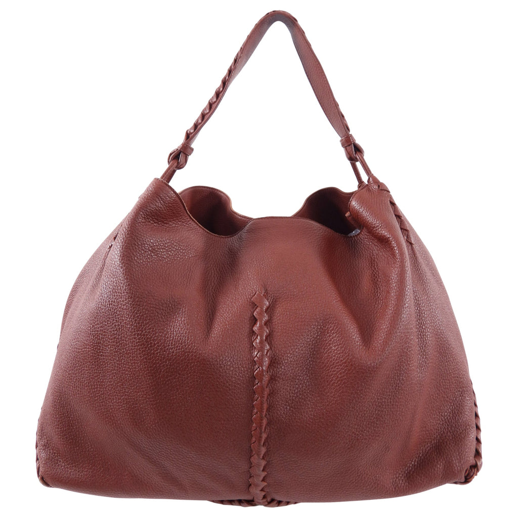 Bottega Veneta Burgundy Whipstitched Large Tote Bag