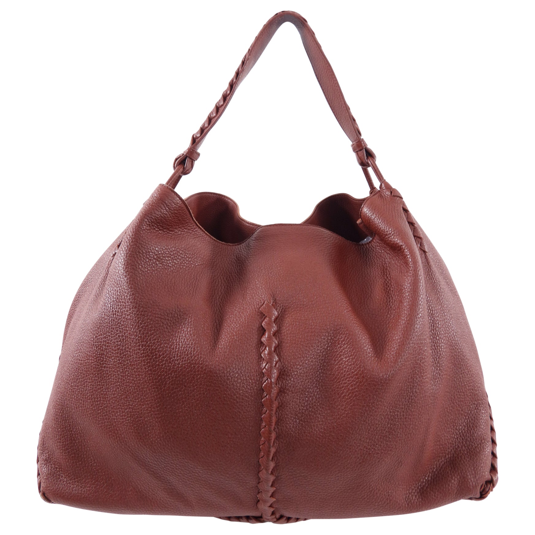 Bottega Veneta Burgundy Whipstitched Large Tote Bag