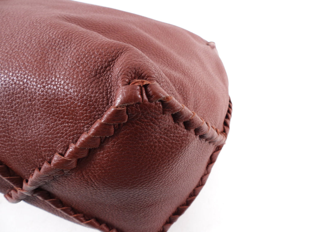 Bottega Veneta Burgundy Whipstitched Large Tote Bag