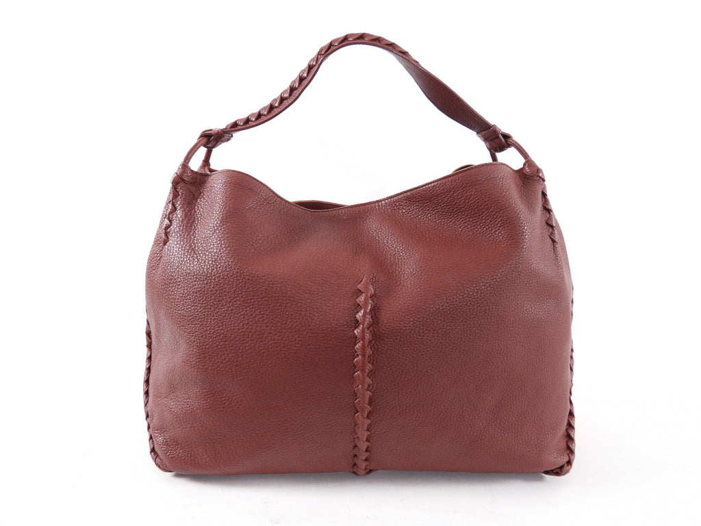 Bottega Veneta Burgundy Whipstitched Large Tote Bag