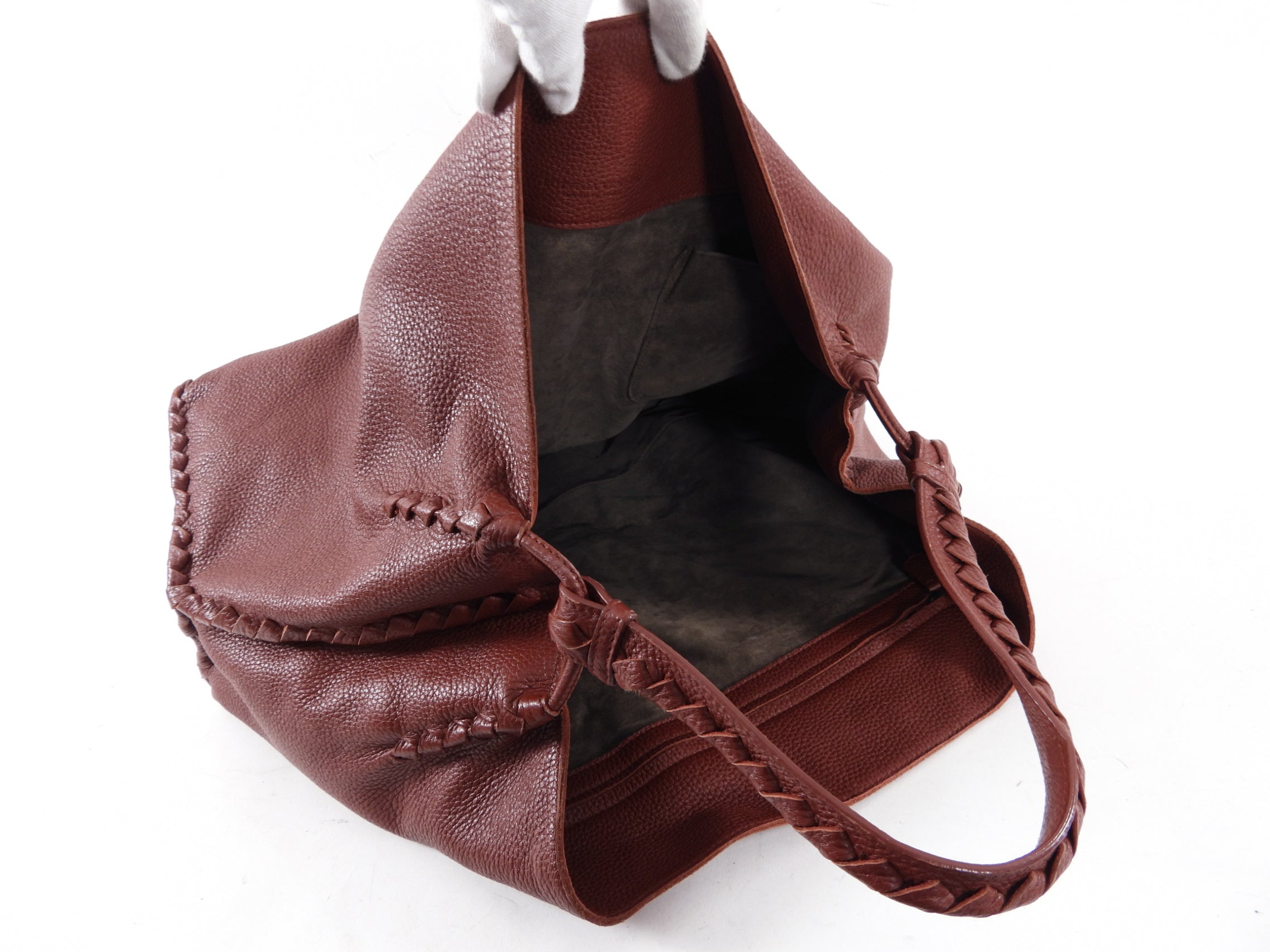 Bottega Veneta Burgundy Whipstitched Large Tote Bag