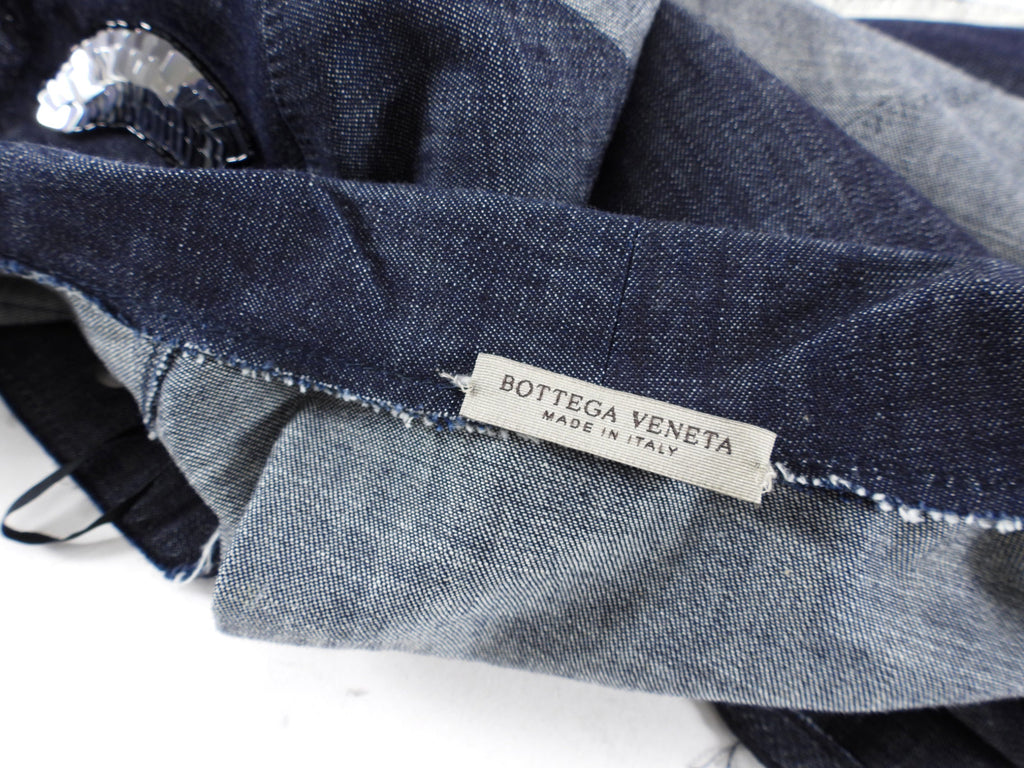 Bottega Veneta Denim Panel Asymmetrical Sequin Embellished Dress - IT40 / S