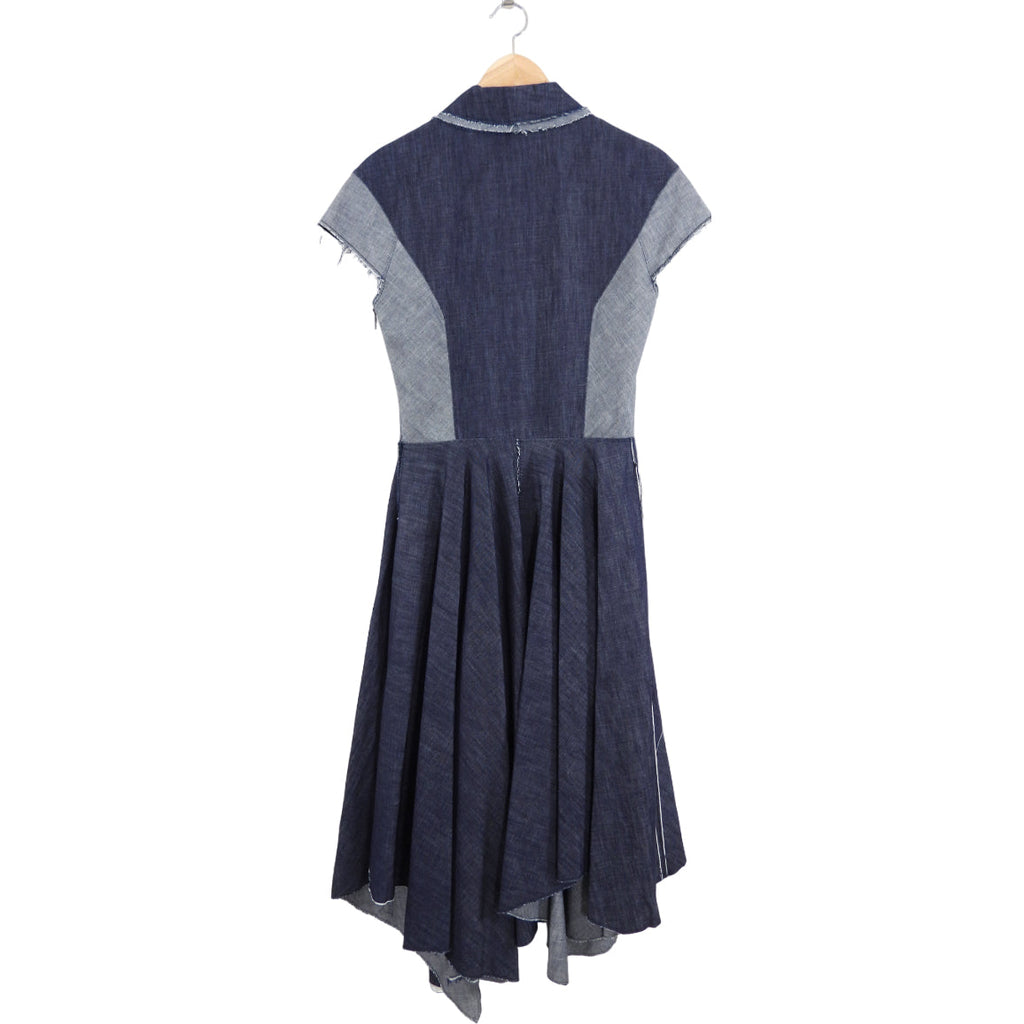 Bottega Veneta Denim Panel Asymmetrical Sequin Embellished Dress - IT40 / S