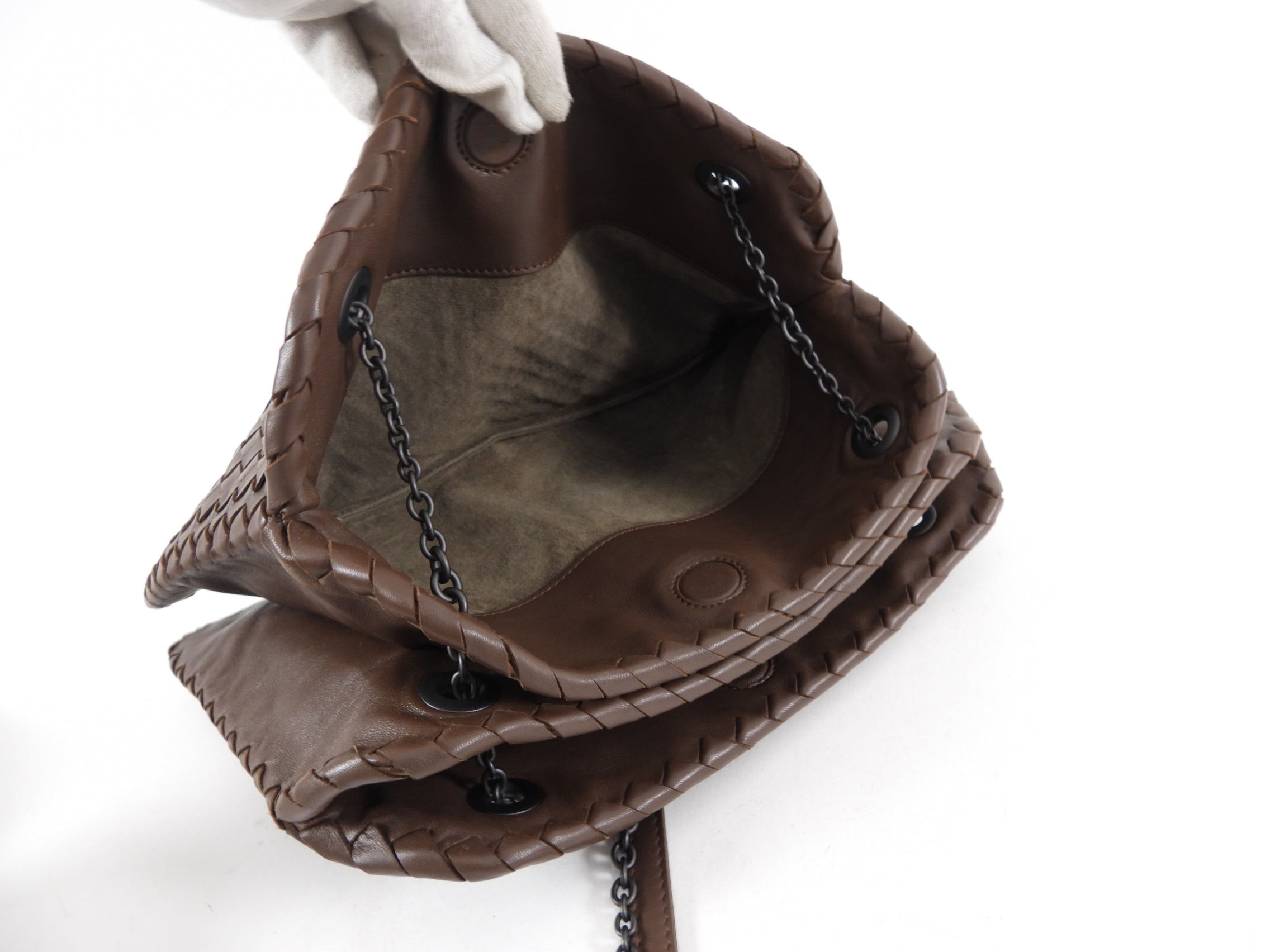 Bottega Veneta Brown Intrecciato Leather Duo Bag