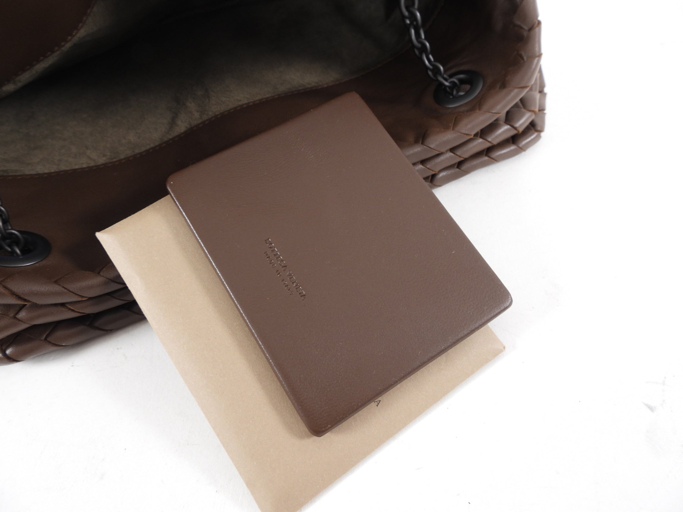 Bottega Veneta Brown Intrecciato Leather Duo Bag