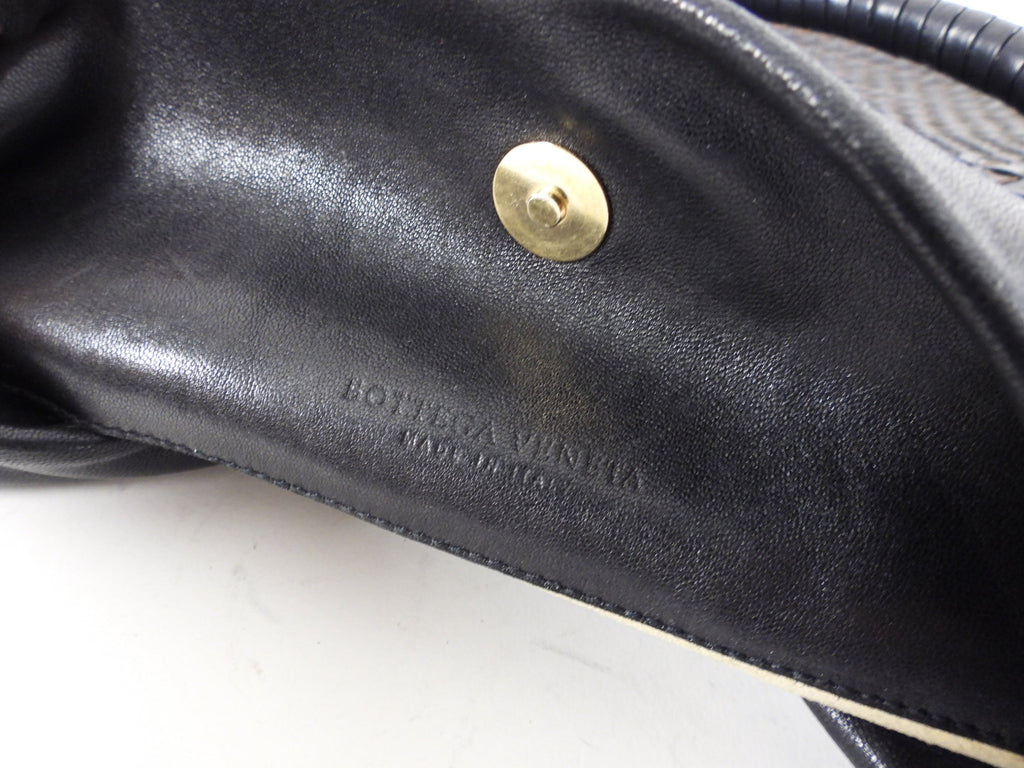 Bottega Veneta Large Black and Brown Woven Leather Hobo Bag