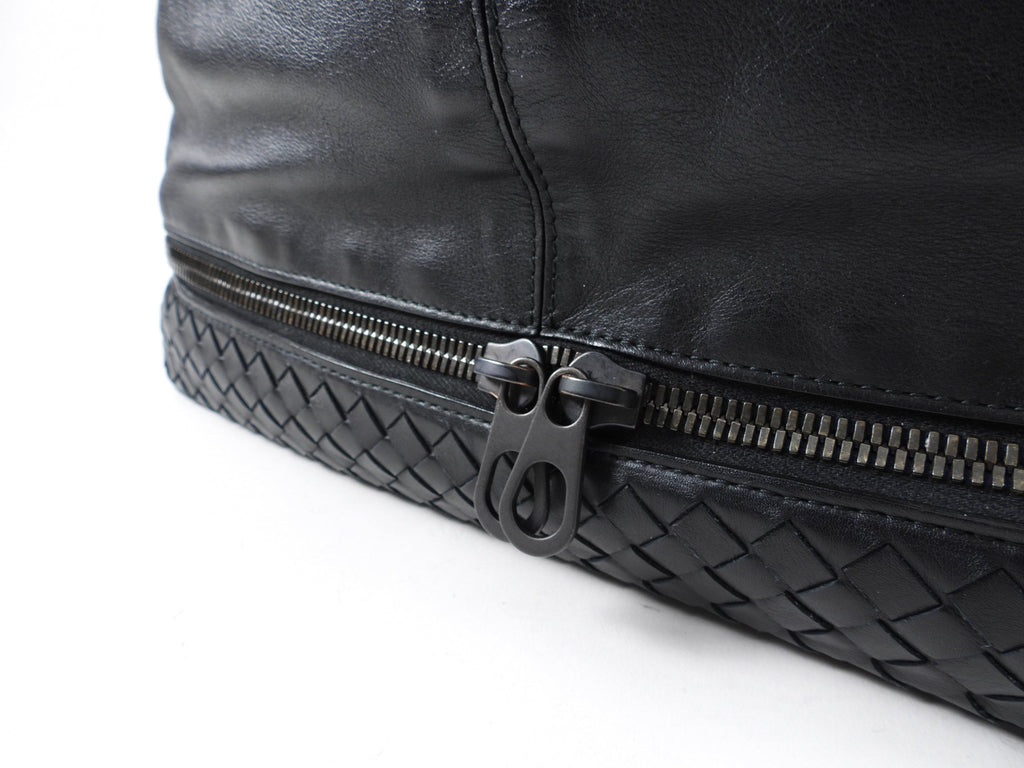 Bottega Veneta Black Leather XL Travel Hobo Bag