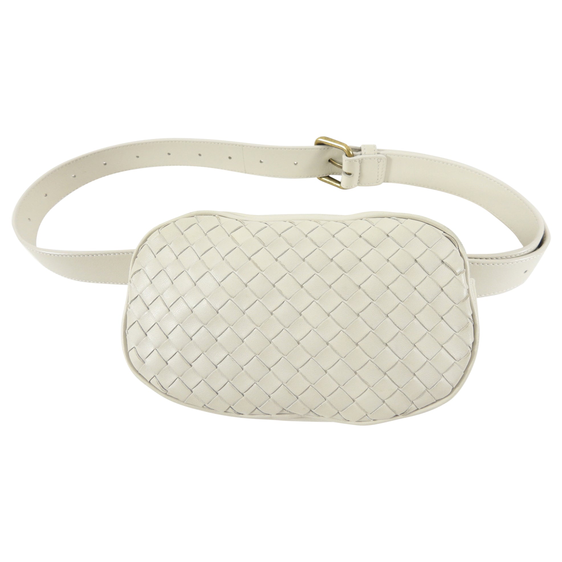 Bottega Veneta Intrecciato Leather Ivory Belt Bag