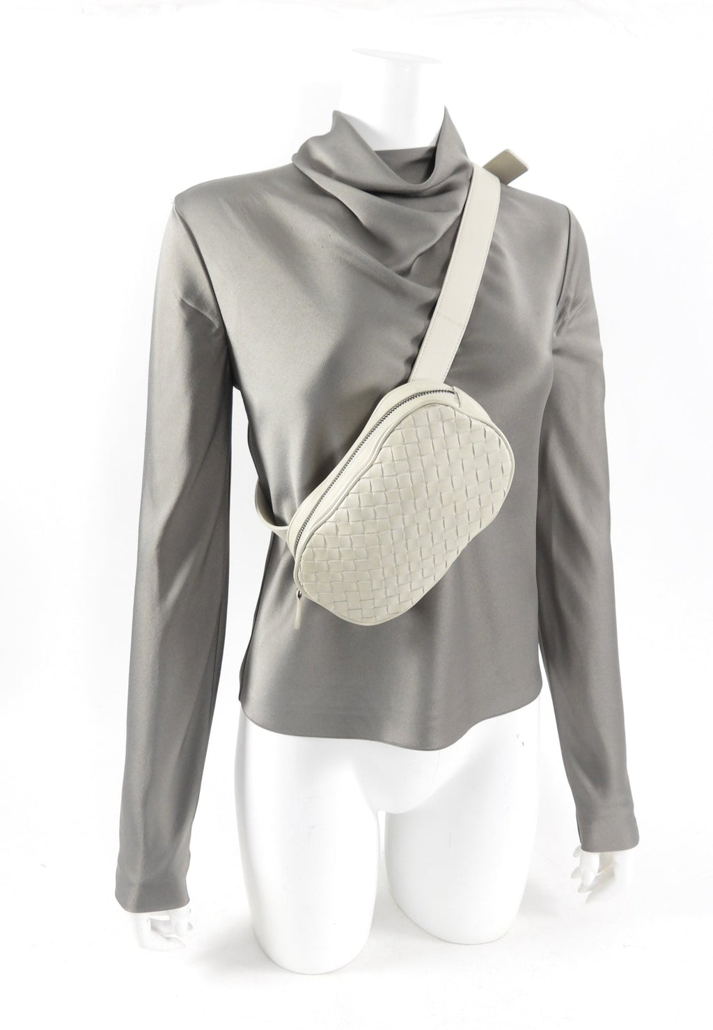 Bottega Veneta Intrecciato Leather Ivory Belt Bag