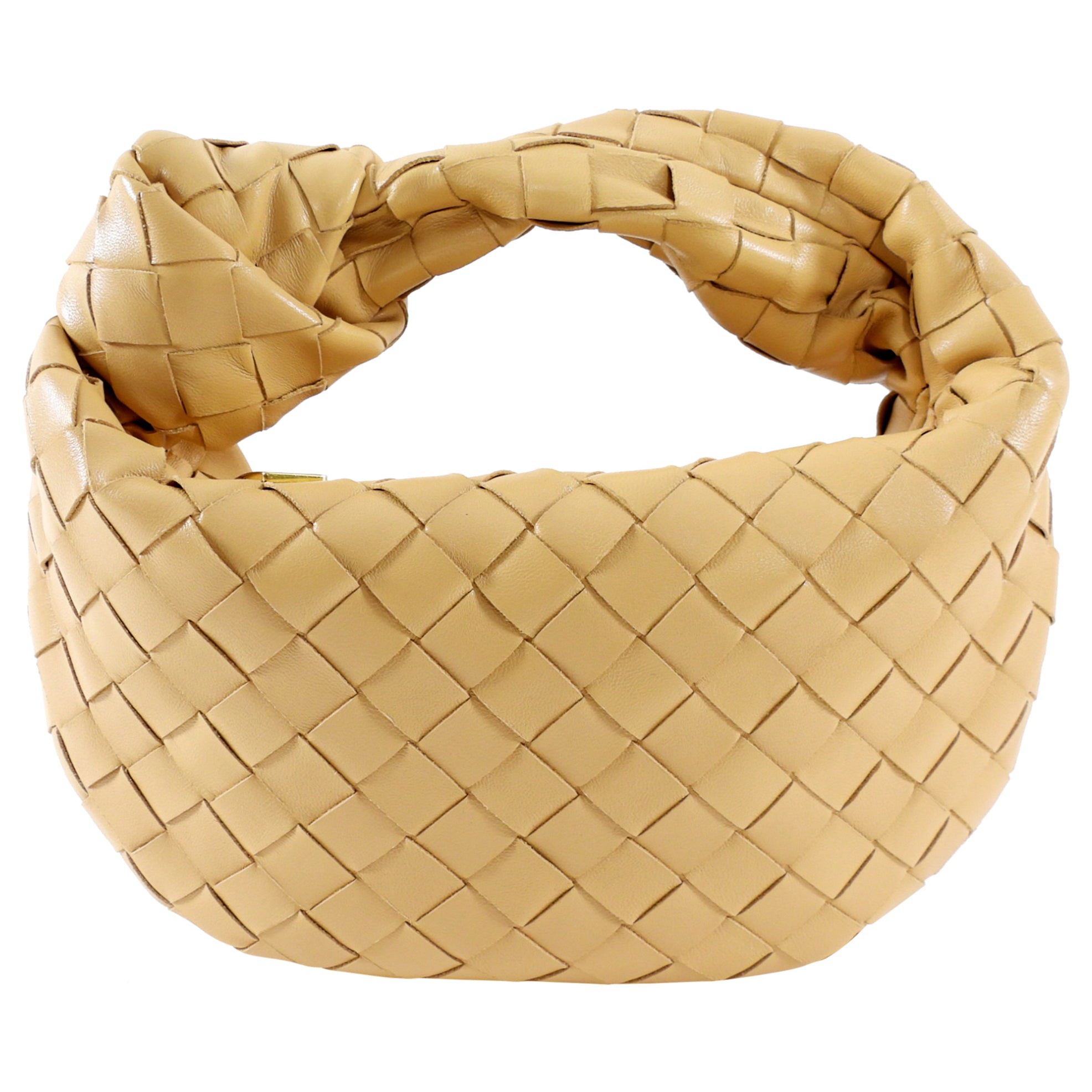 Bottega Veneta Almond Beige Mini Jodie Intrecciato Leather Bag