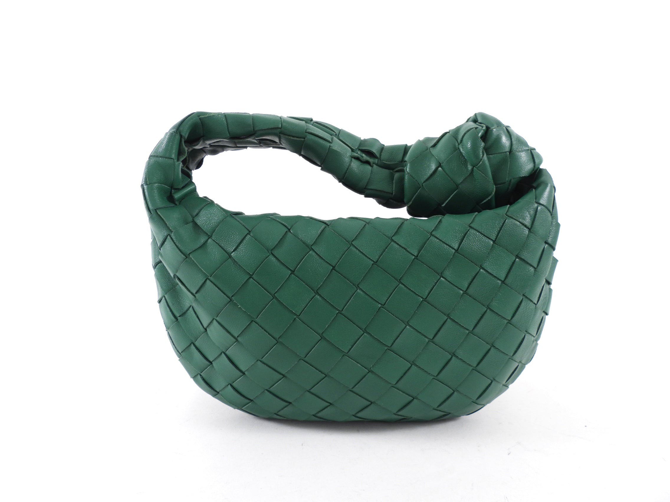 Bottega Veneta Green Intrecciato Leather Mini Jodie Bag