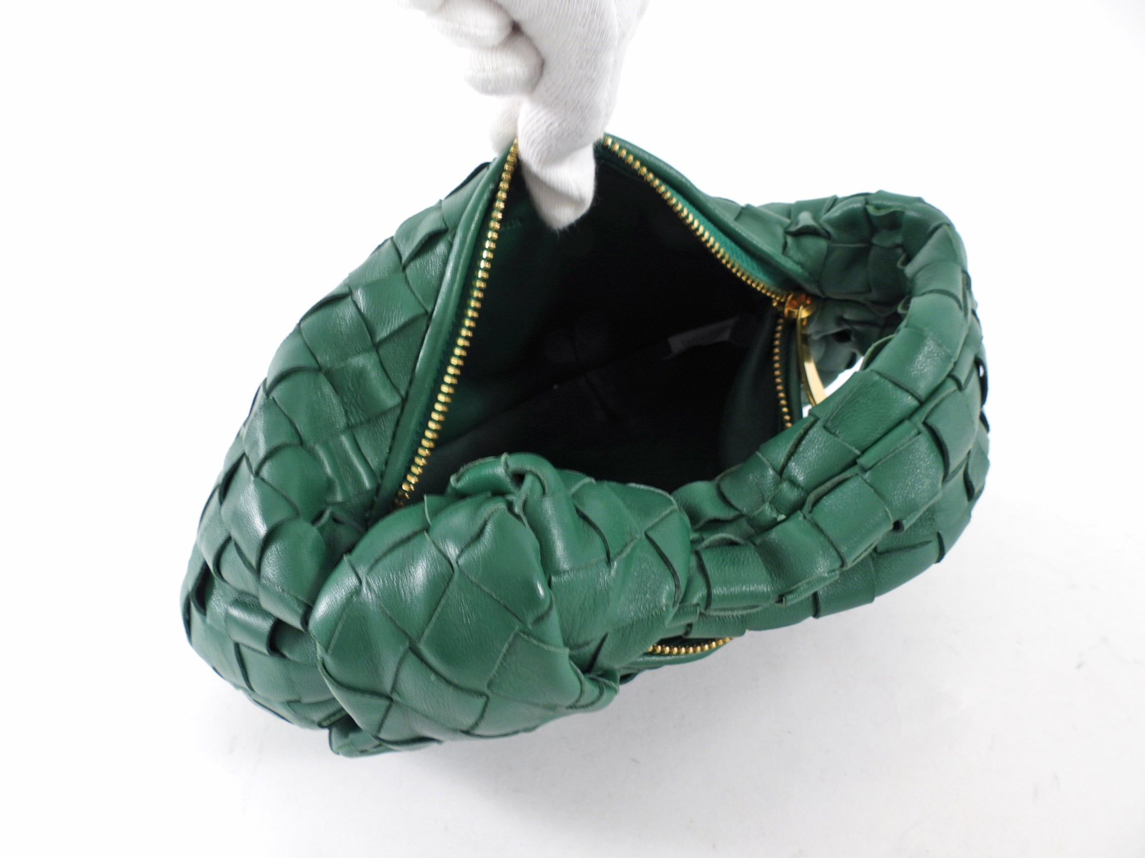 Bottega Veneta Green Intrecciato Leather Mini Jodie Bag