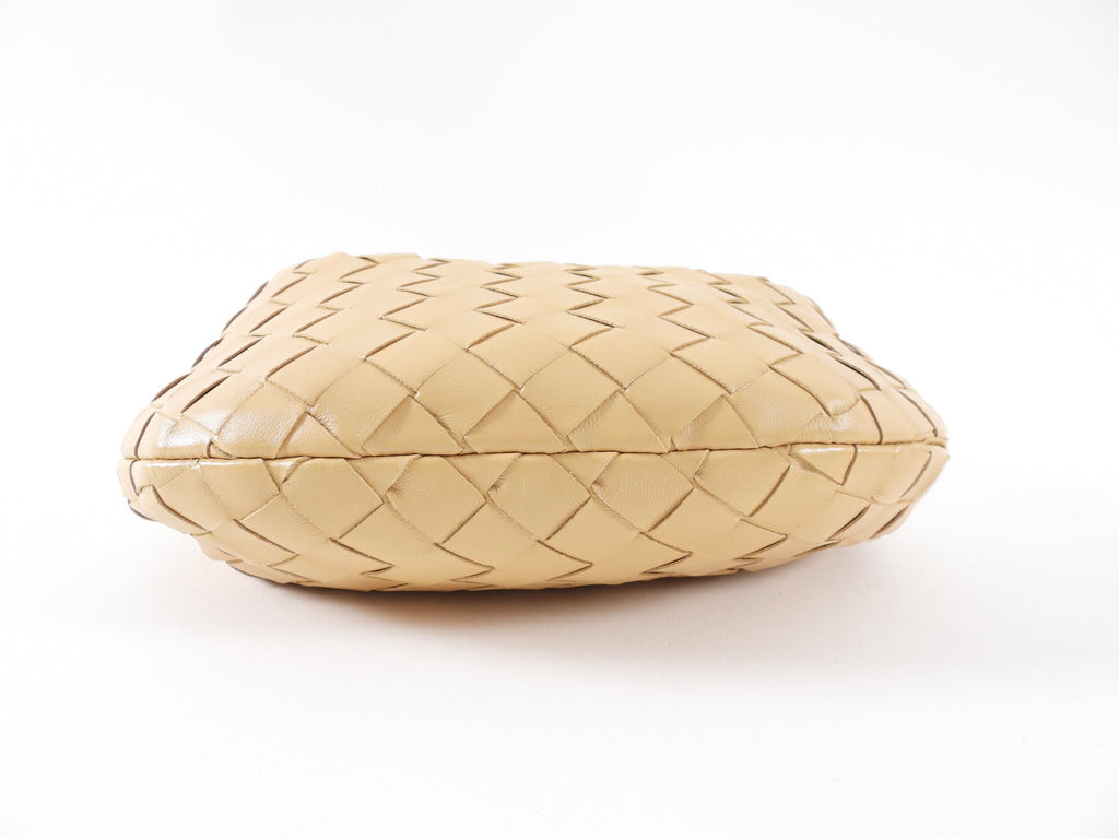 Bottega Veneta Almond Beige Mini Jodie Intrecciato Leather Bag