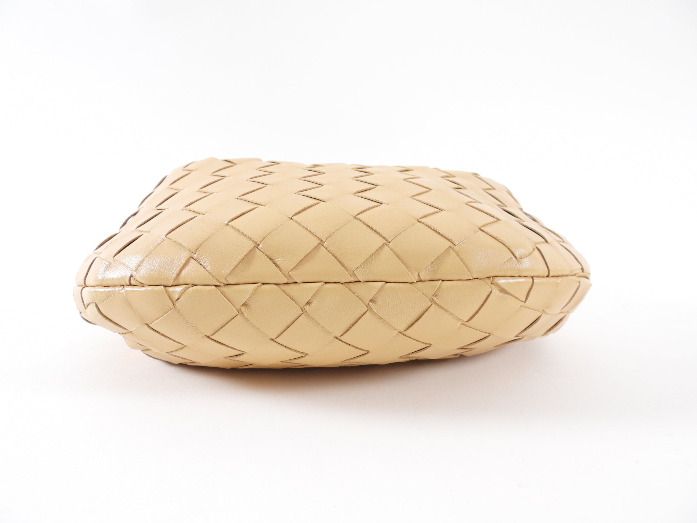 Bottega Veneta Almond Beige Mini Jodie Intrecciato Leather Bag