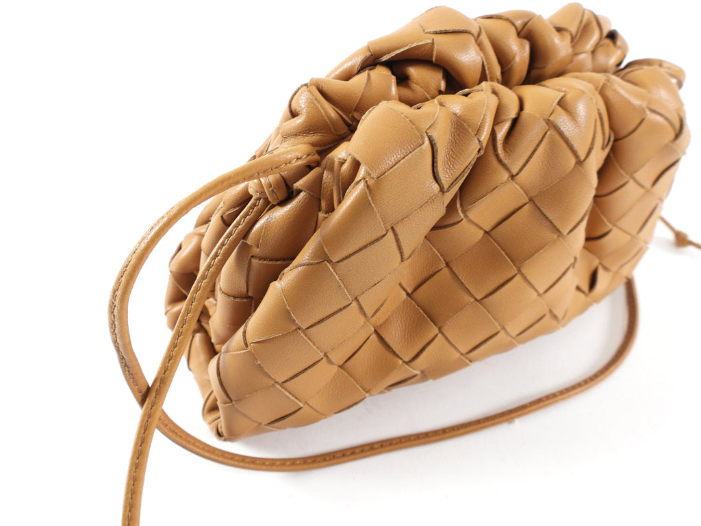 Bottega Veneta Mini Pouch in Caramel Intrecciato Leather