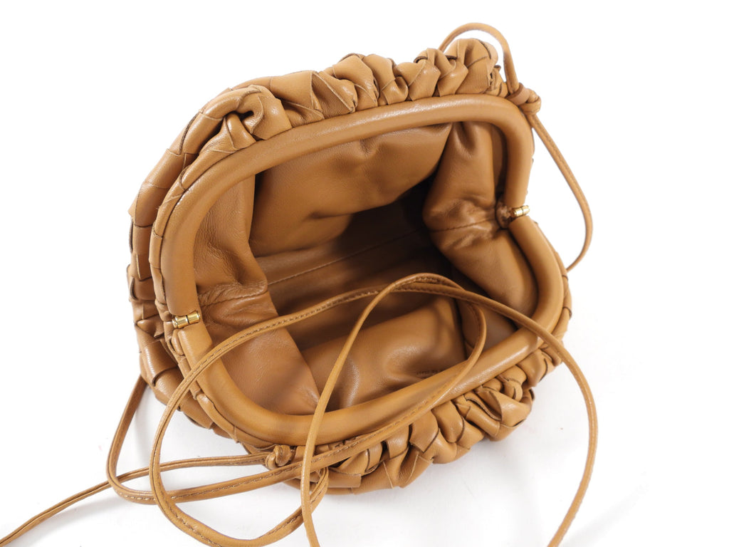 Bottega Veneta Mini Pouch in Caramel Intrecciato Leather