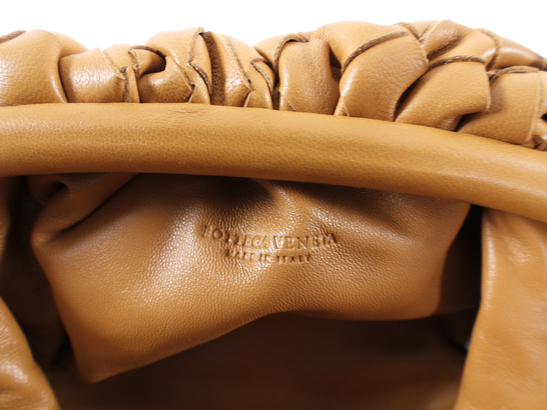Bottega Veneta Mini Pouch in Caramel Intrecciato Leather