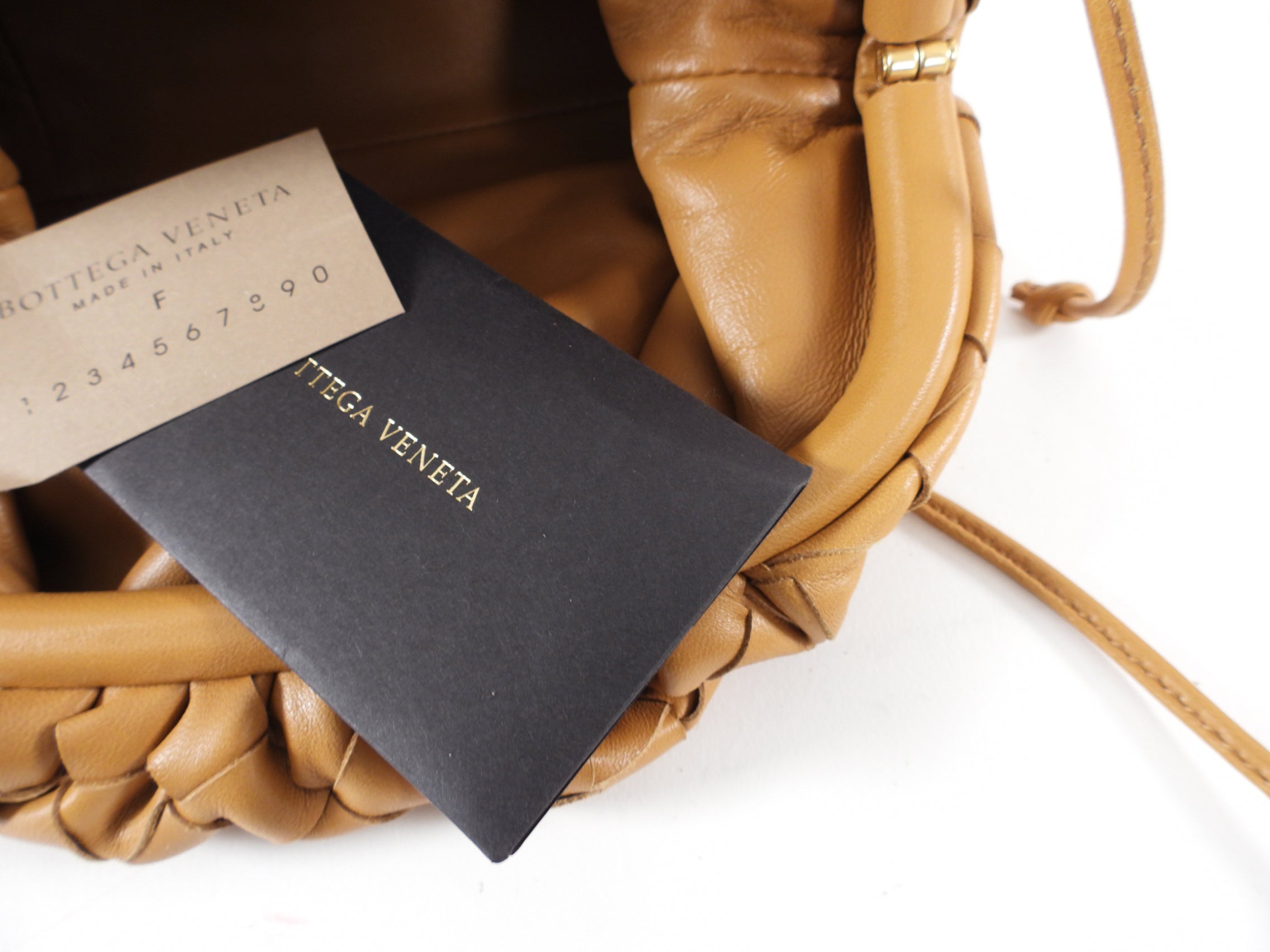 Bottega Veneta Mini Pouch in Caramel Intrecciato Leather