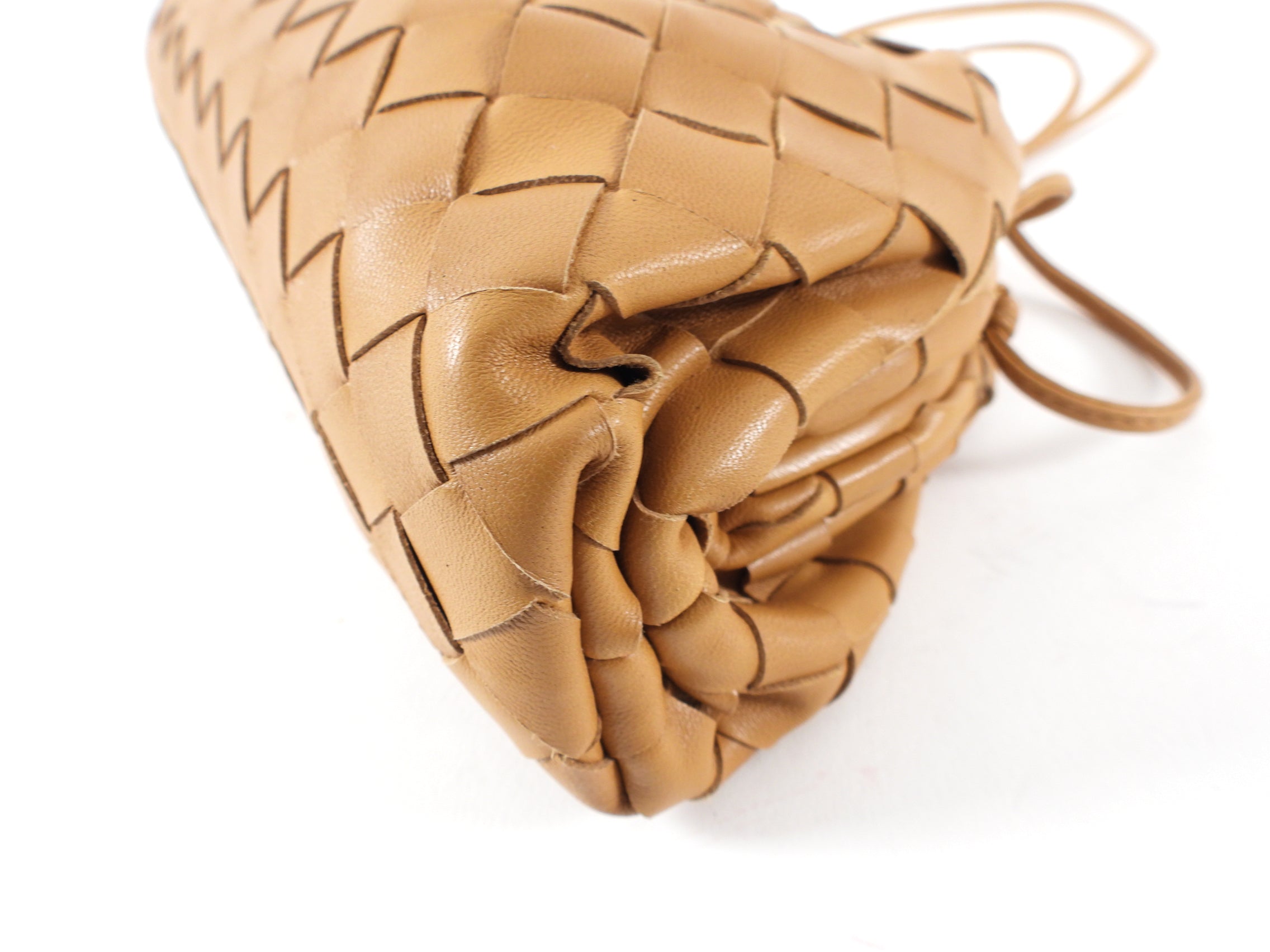 Bottega Veneta Mini Pouch in Caramel Intrecciato Leather