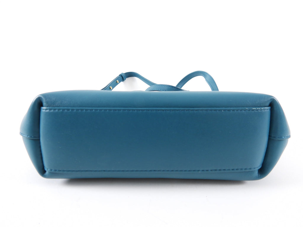Bottega Veneta Small Teal Leather Point Crossbody Bag
