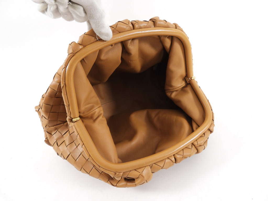 Bottega Veneta Caramel Intrecciato Leather Pouch Clutch Bag