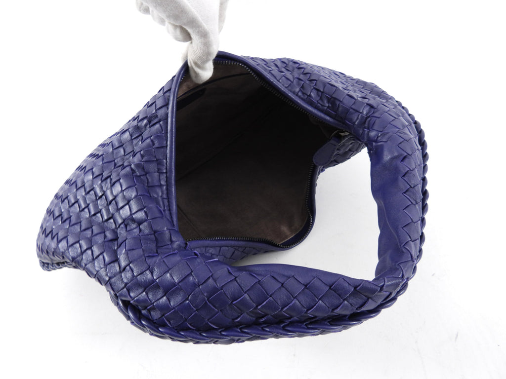 Bottega Veneta Intrecciato Dark Puple Hobo Bag