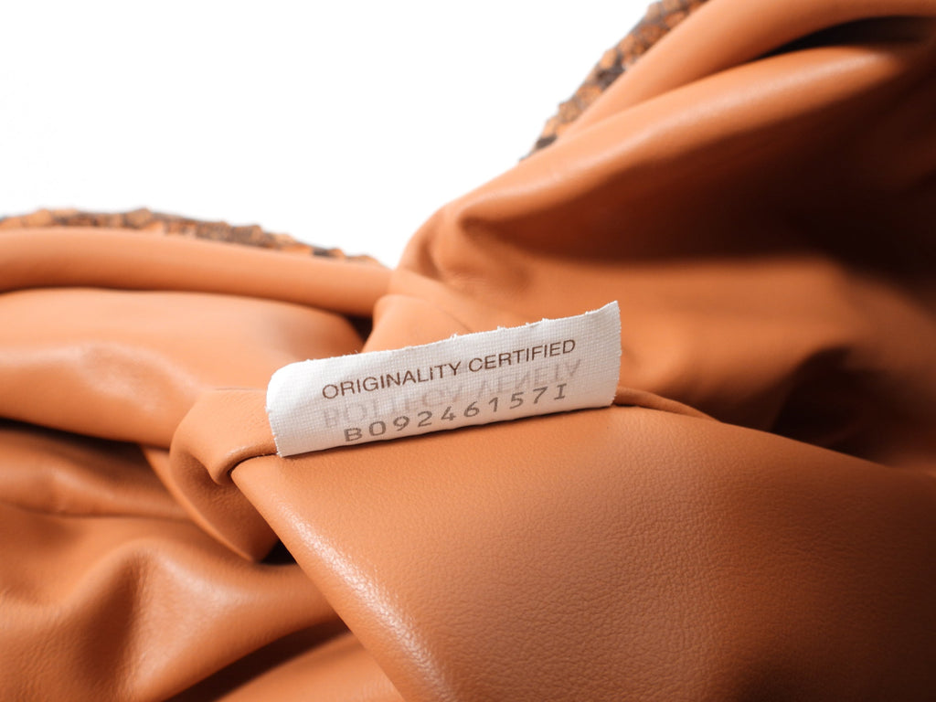 Bottega Veneta Tan Brown Python Large The Pouch Clutch Bag