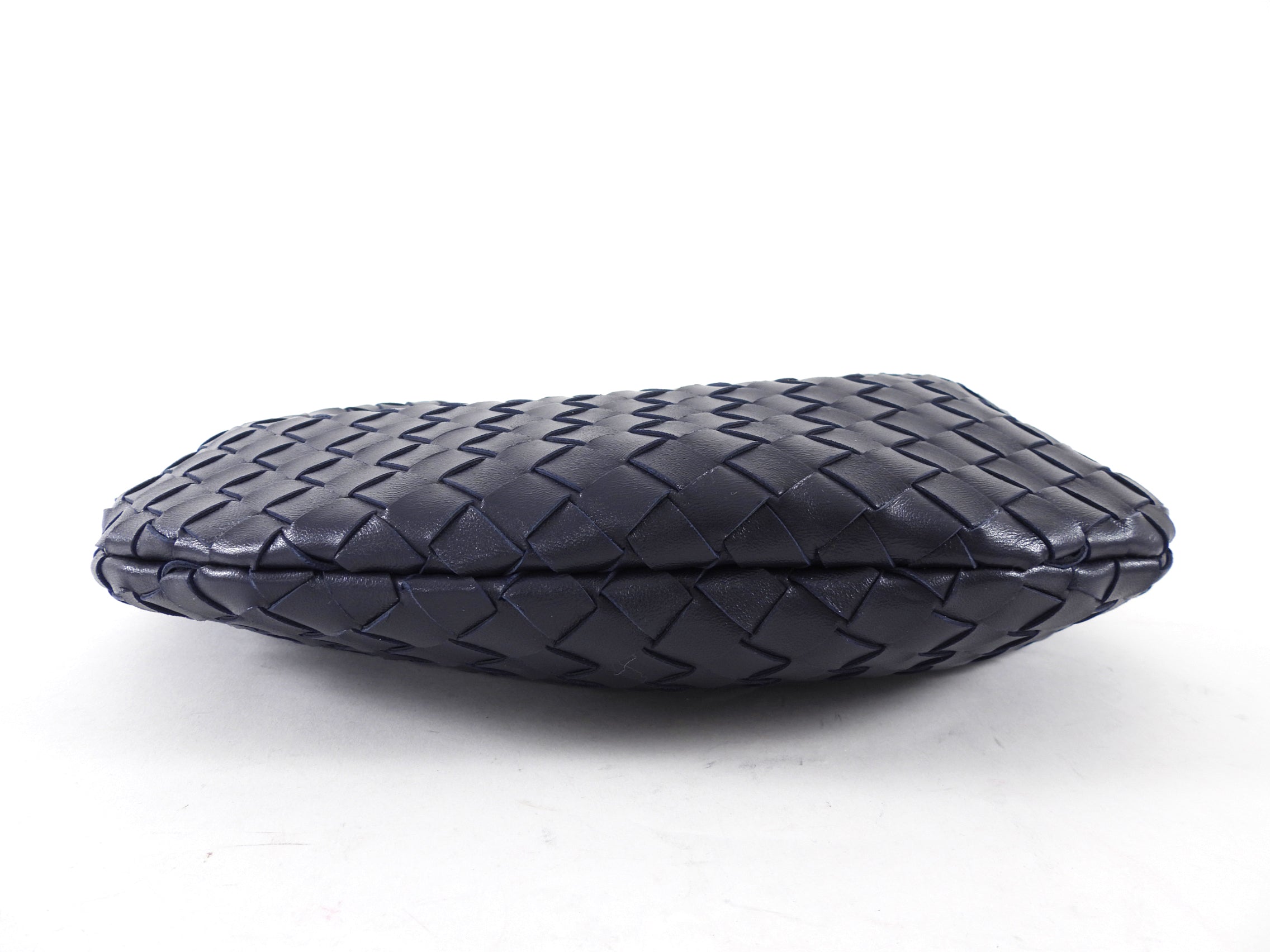 Bottega Veneta Navy Intrecciato Leather Medium Sardine Chain Bag